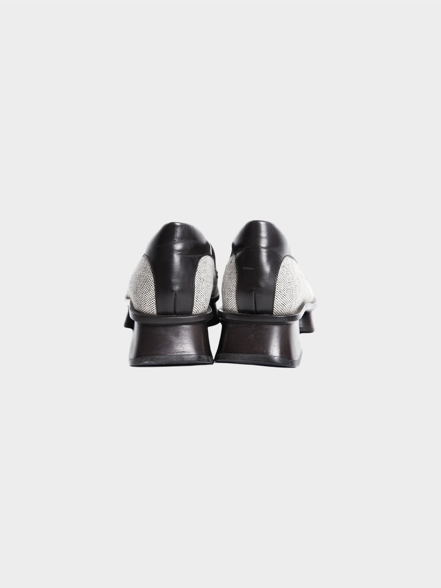 Prada SS 1999 Black and Grey Platform Loafers