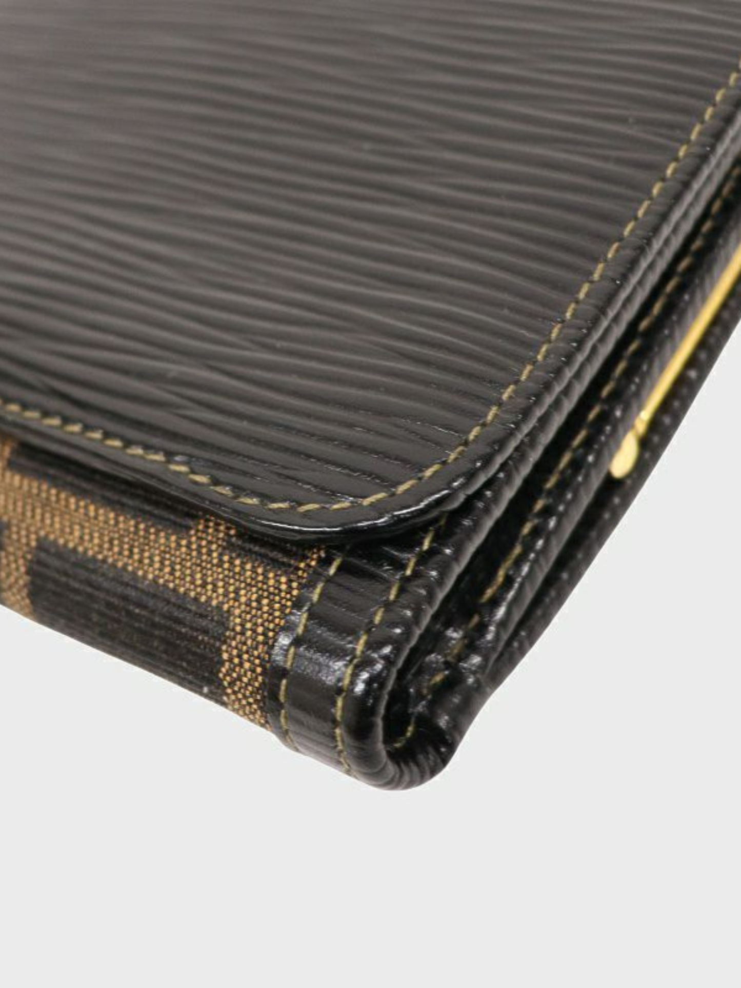 Fendi 2000s Brown Black Canvas Leather Zucca Compact Wallet