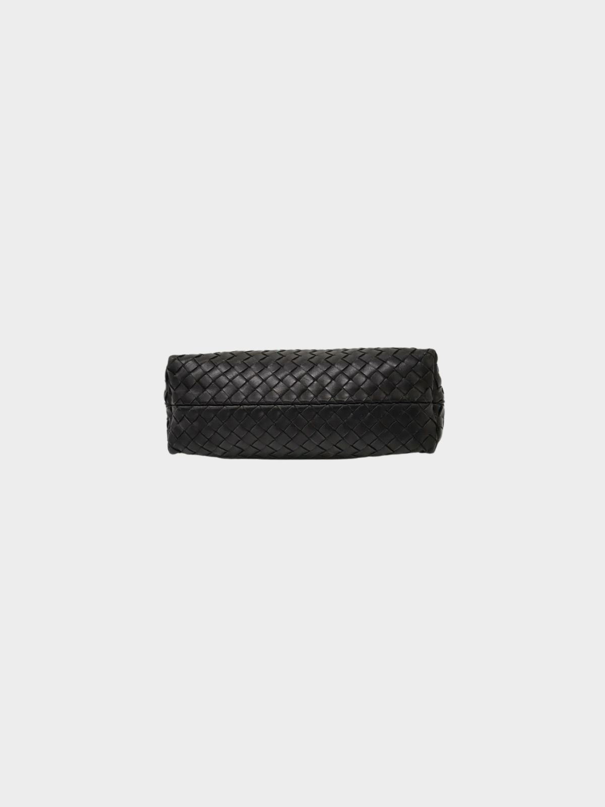 Bottega Veneta 2000s Black Intrecciato Leather One-Shoulder Bag
