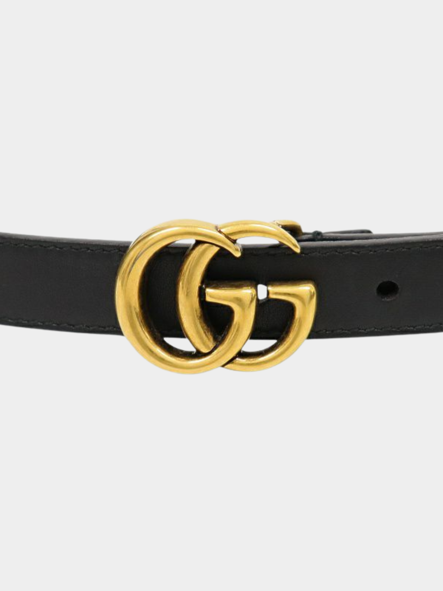 Gucci 2000s Black Leather GG Marmont Belt