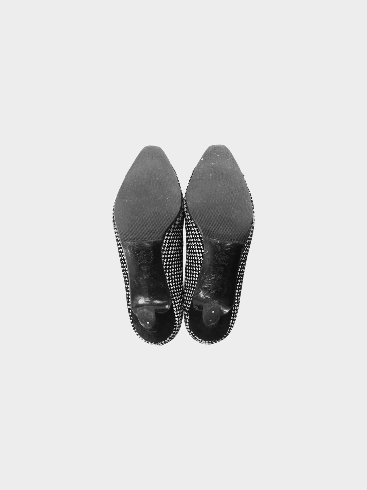 Christian Dior 2000s Black and White Houndstooth Kitten Heeled Pumps