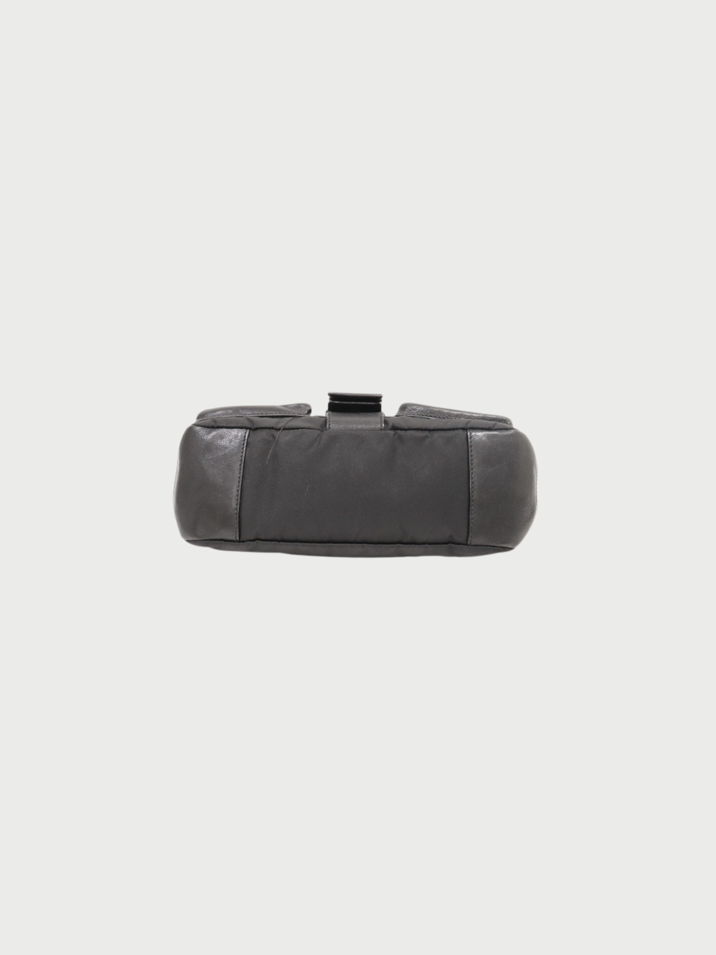 Prada 2000s Black Nylon Leather Triangle Logo One-Shoulder Bag