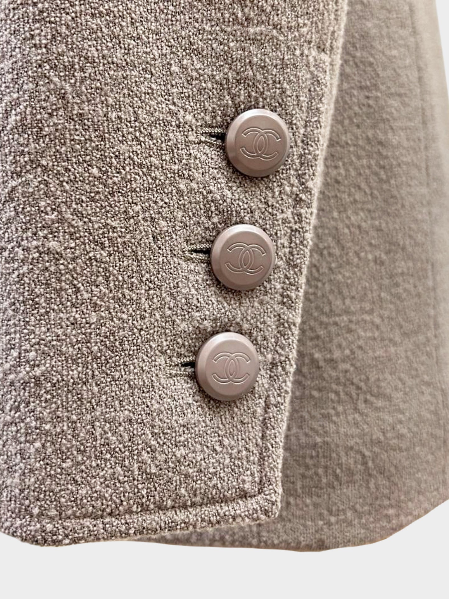 Chanel 1998 Brown Boucle Double Breasted Jacket