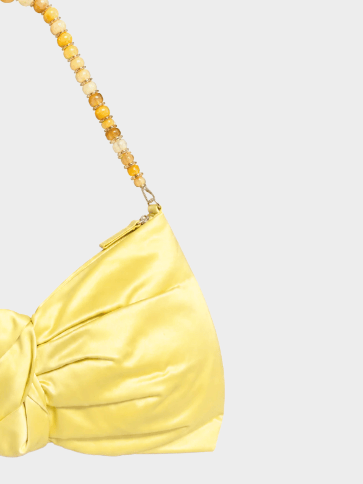Valentino 2000s Yellow Bow Beaded Handle Bag