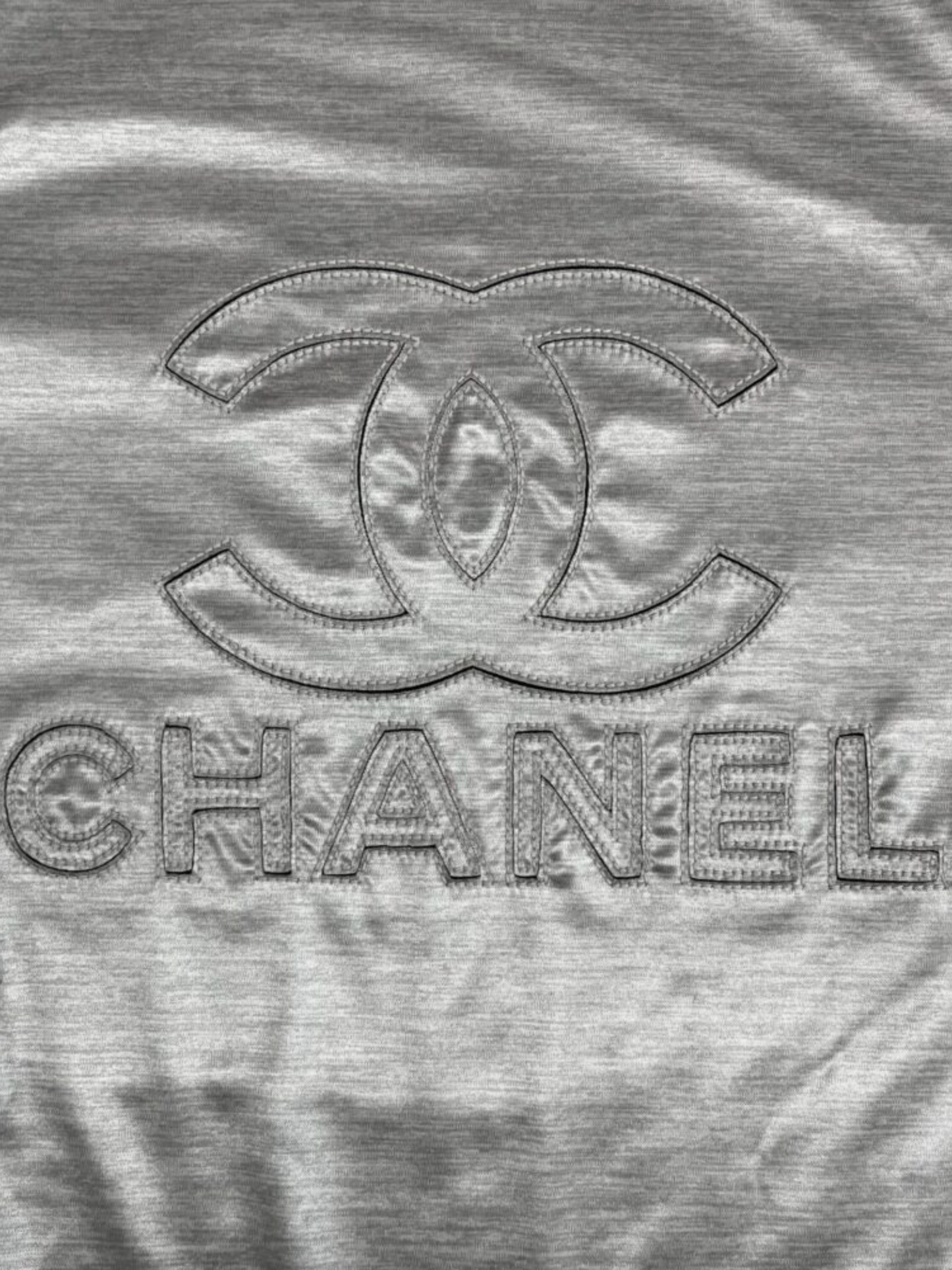 Chanel 2012 Silver Logo Drawstring Waist Top