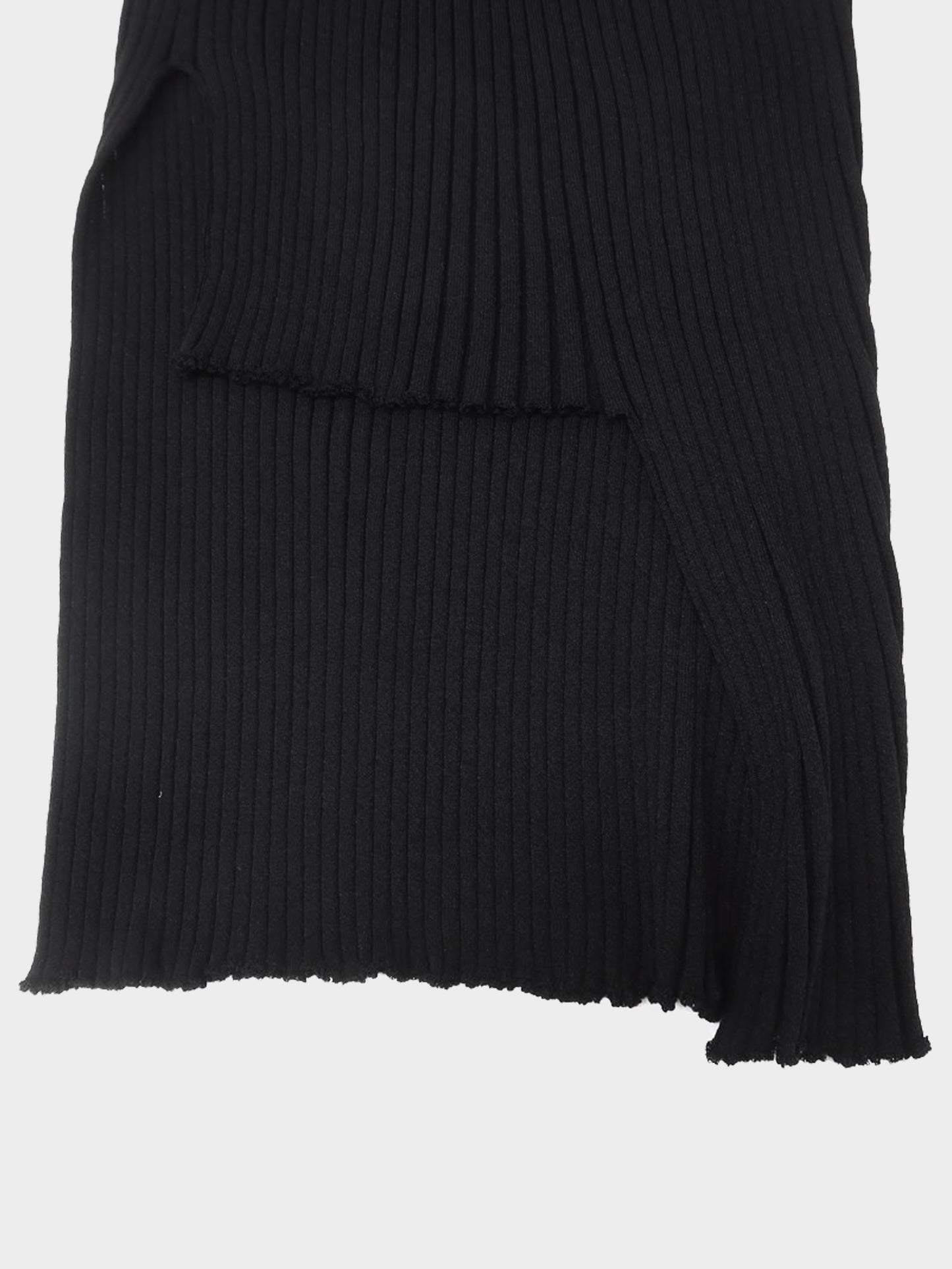 Issey Miyake FW 2024 Black Ribbed Knit Long Dress