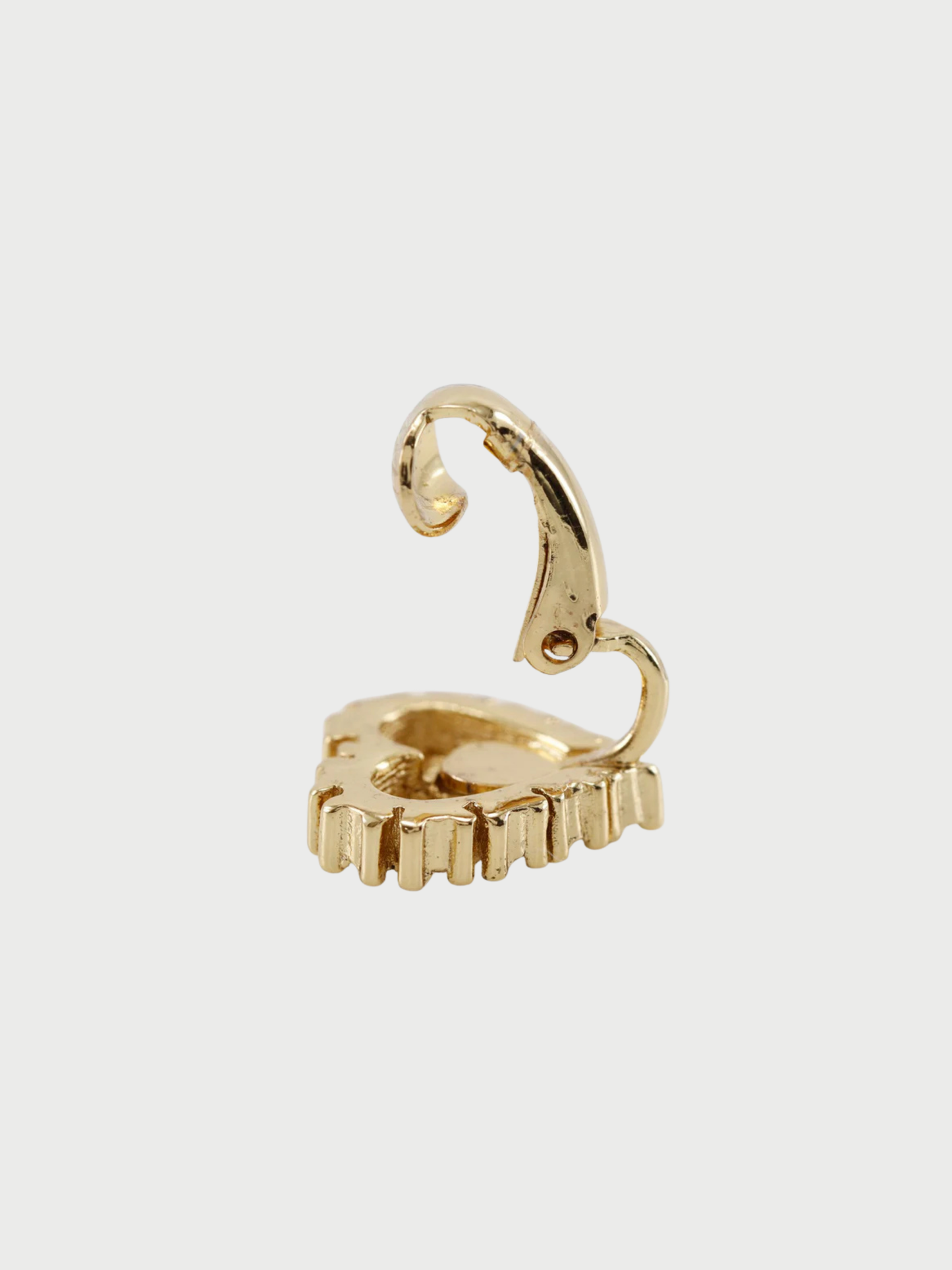 Chanel 2000s Gold Plated Metal Matelassé COCO Earrings
