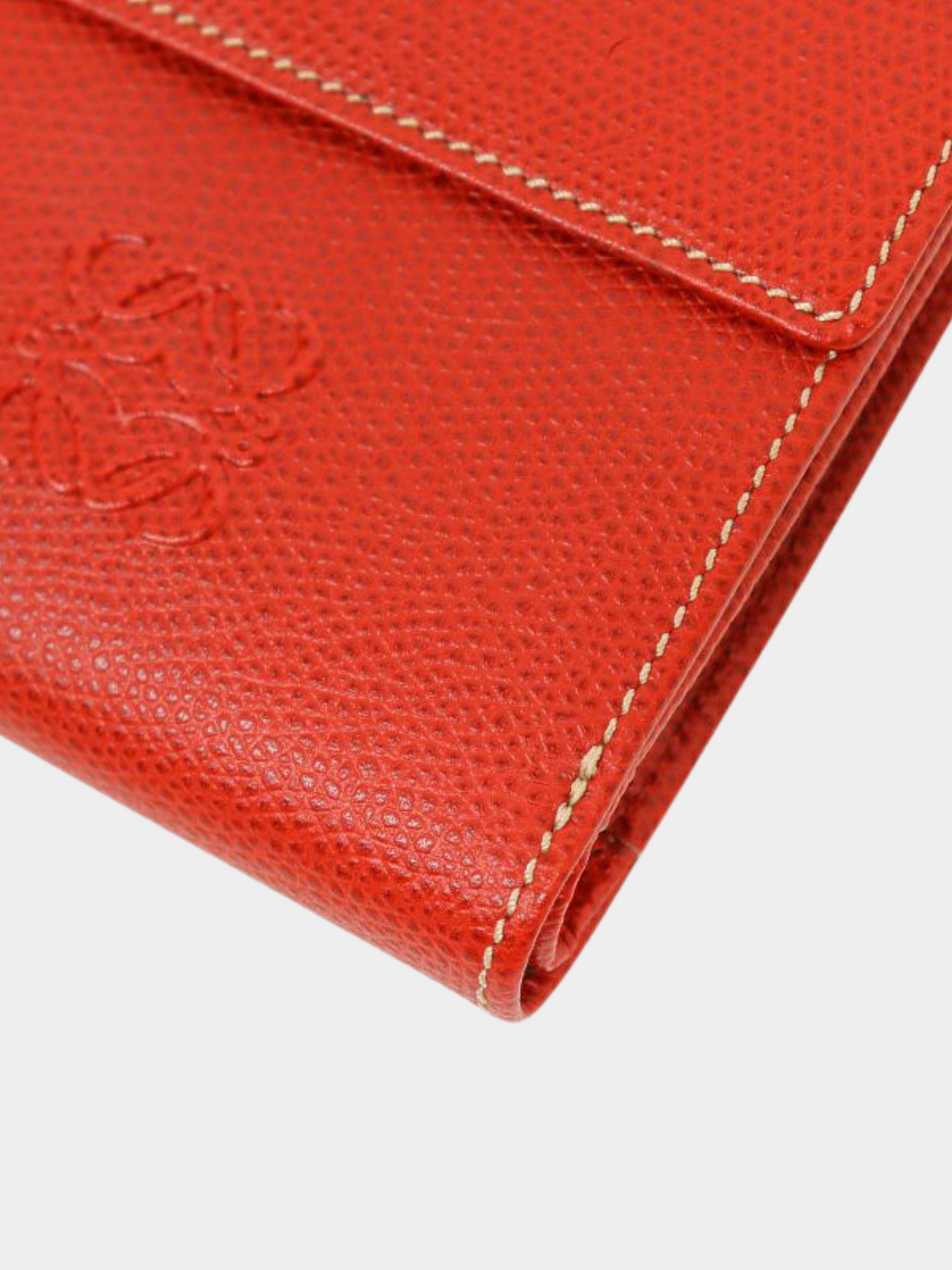 Loewe 2010s Red Anagram Leather Wallet