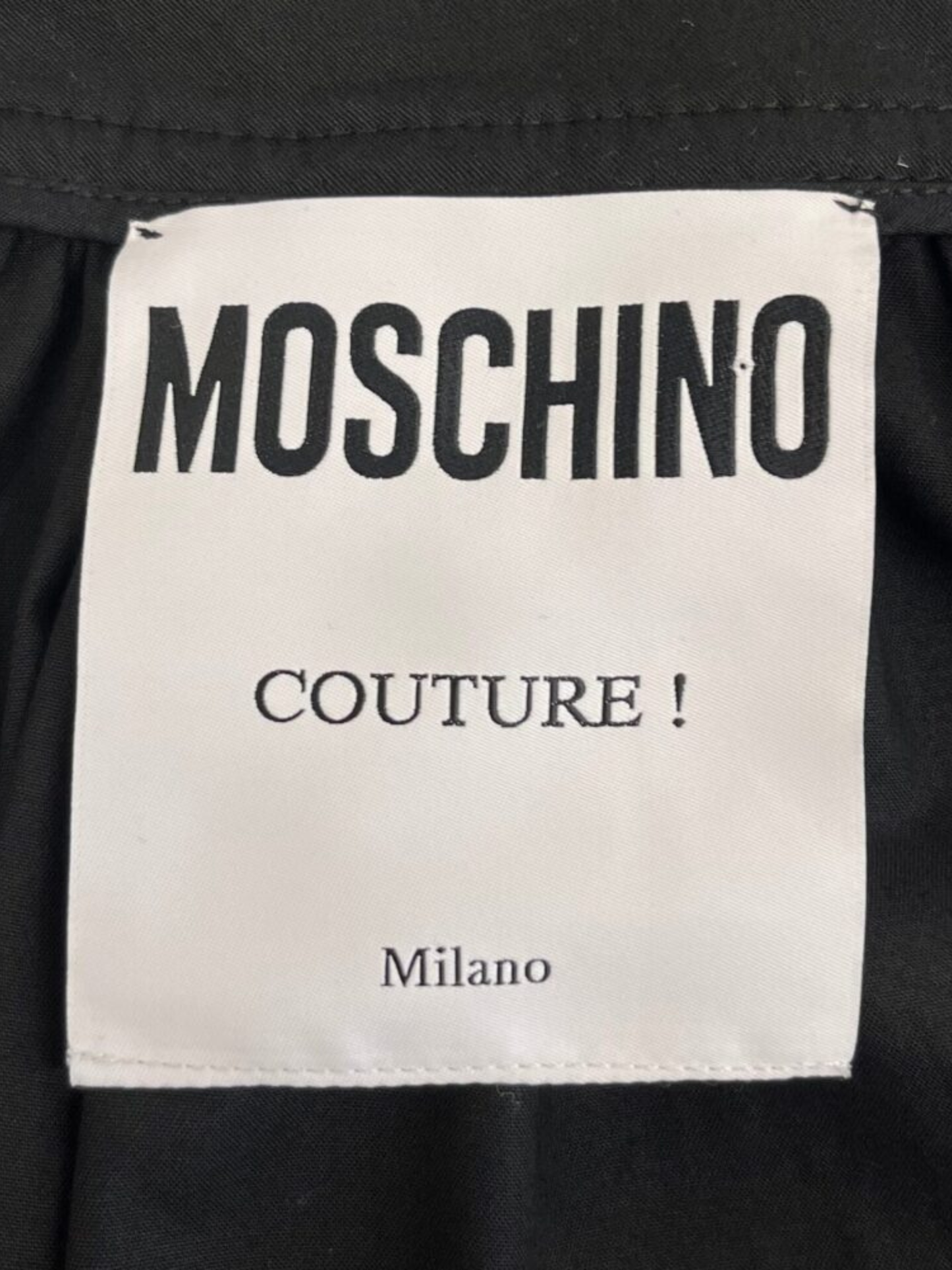Moschino SS 2024 Black Cotton Heart Chain Belt Full Skirt