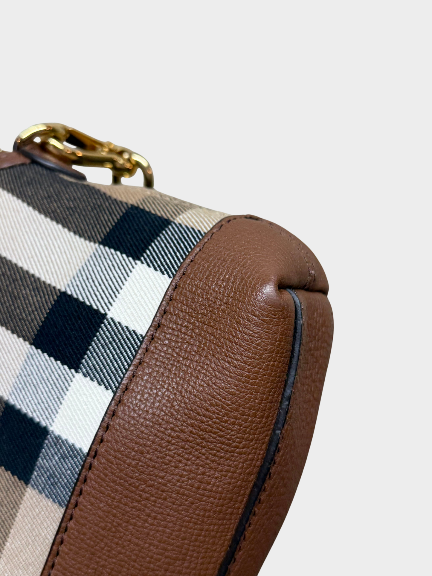Burberry 2015-2017 Beige House Check Derby Abingdon Crossbody Bag