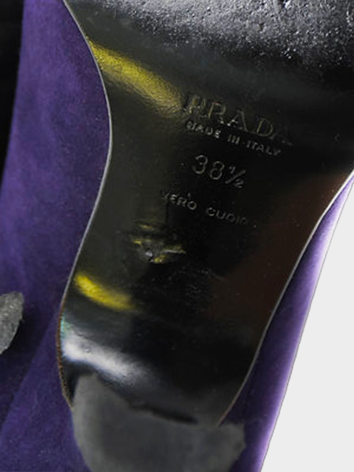 Prada Late 1990s Navy Blue Velvet Heels