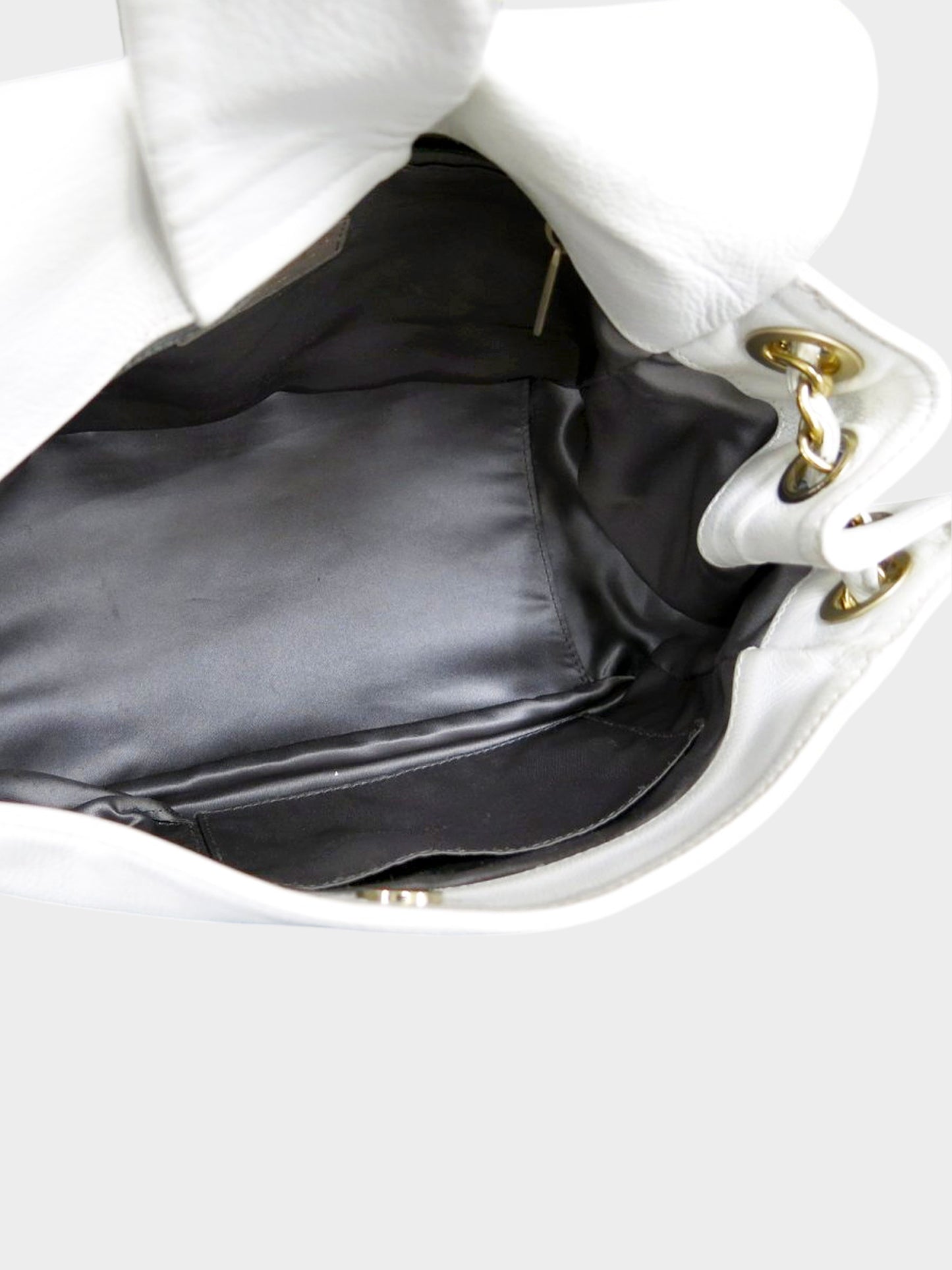 Chanel Cruise 2009 White Calfskin Mosaic Metal Stud Flap Bag