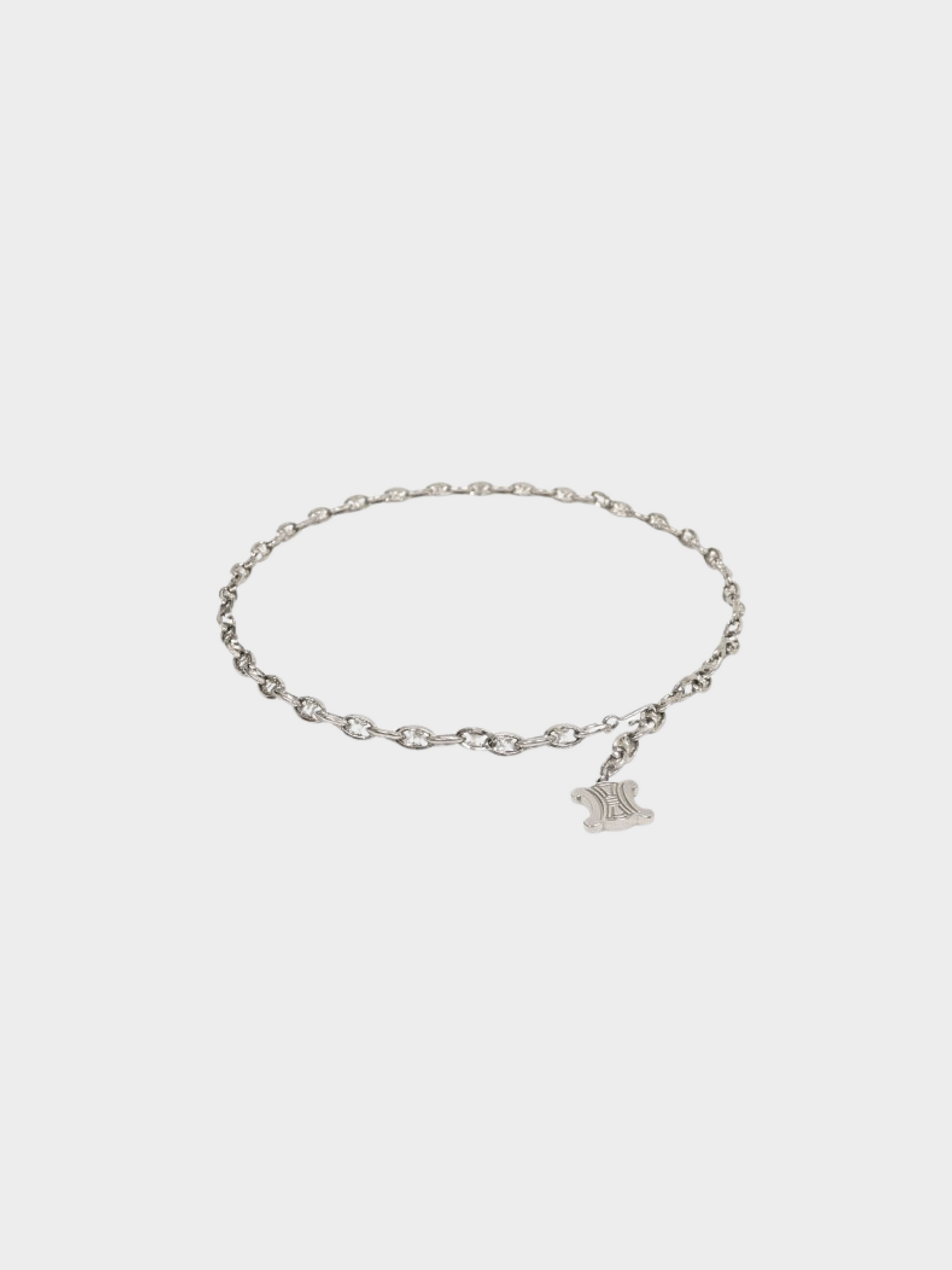 Celine 2010s Silver Triomphe Chain-link Belt