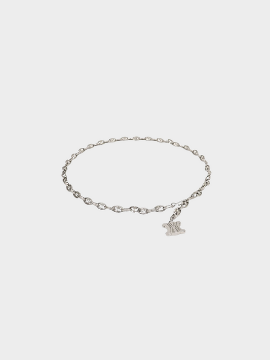 Celine 2010s Silver Triomphe Chain-link Belt