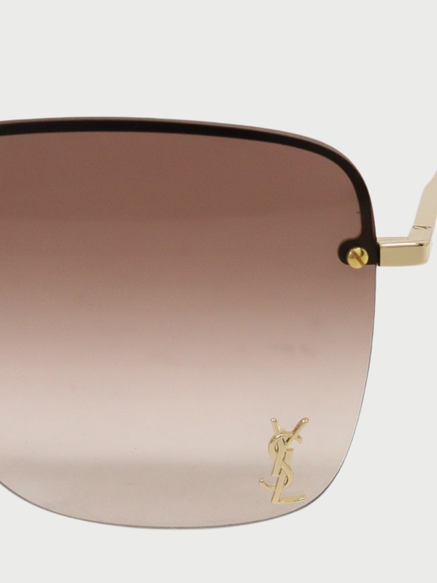 Yves Saint Laurent 2000s Gold Brown Sunglasses