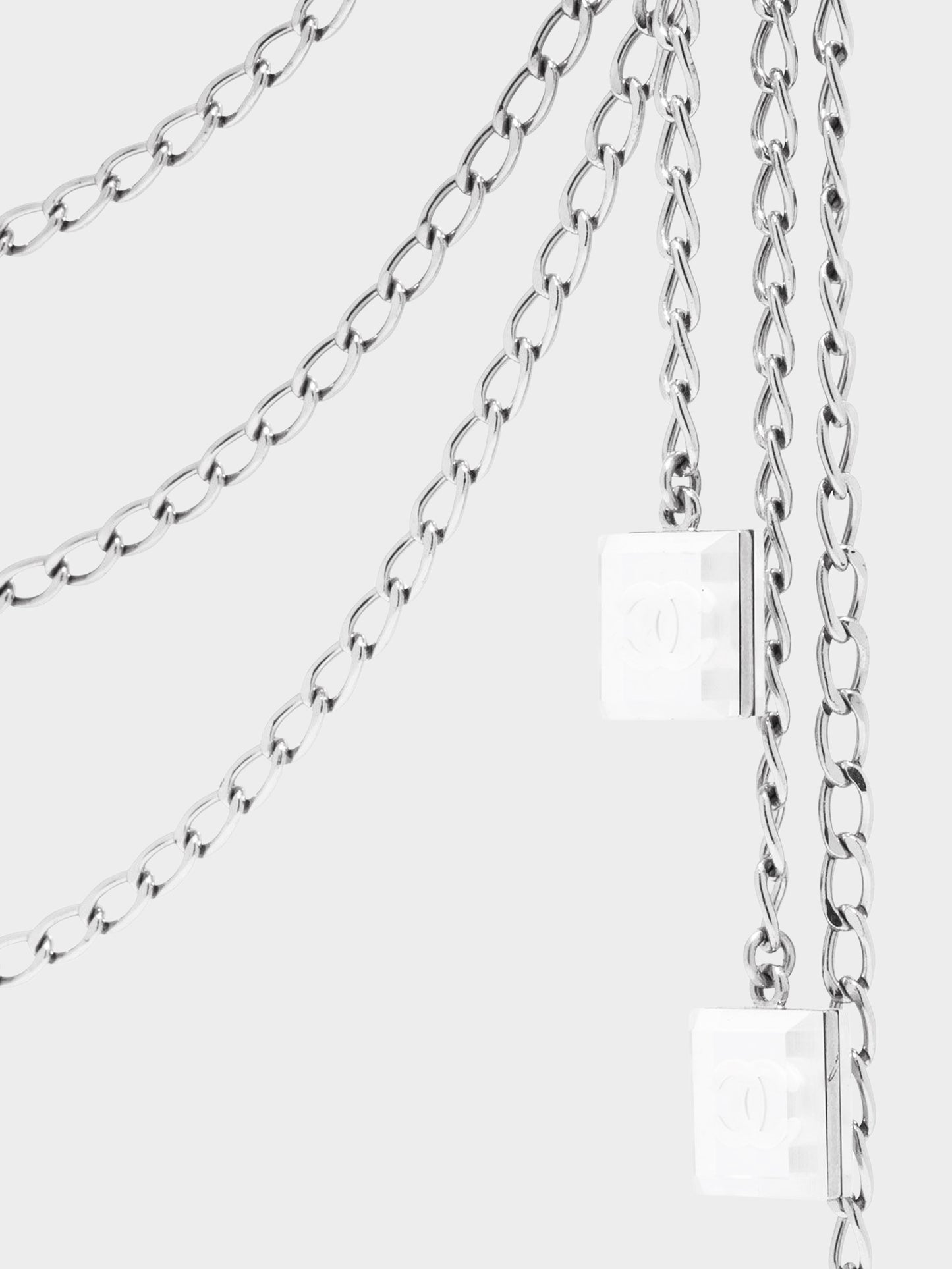Chanel Cruise 2003 Silver Multistrand Chain Link CC Cip-on Accessory