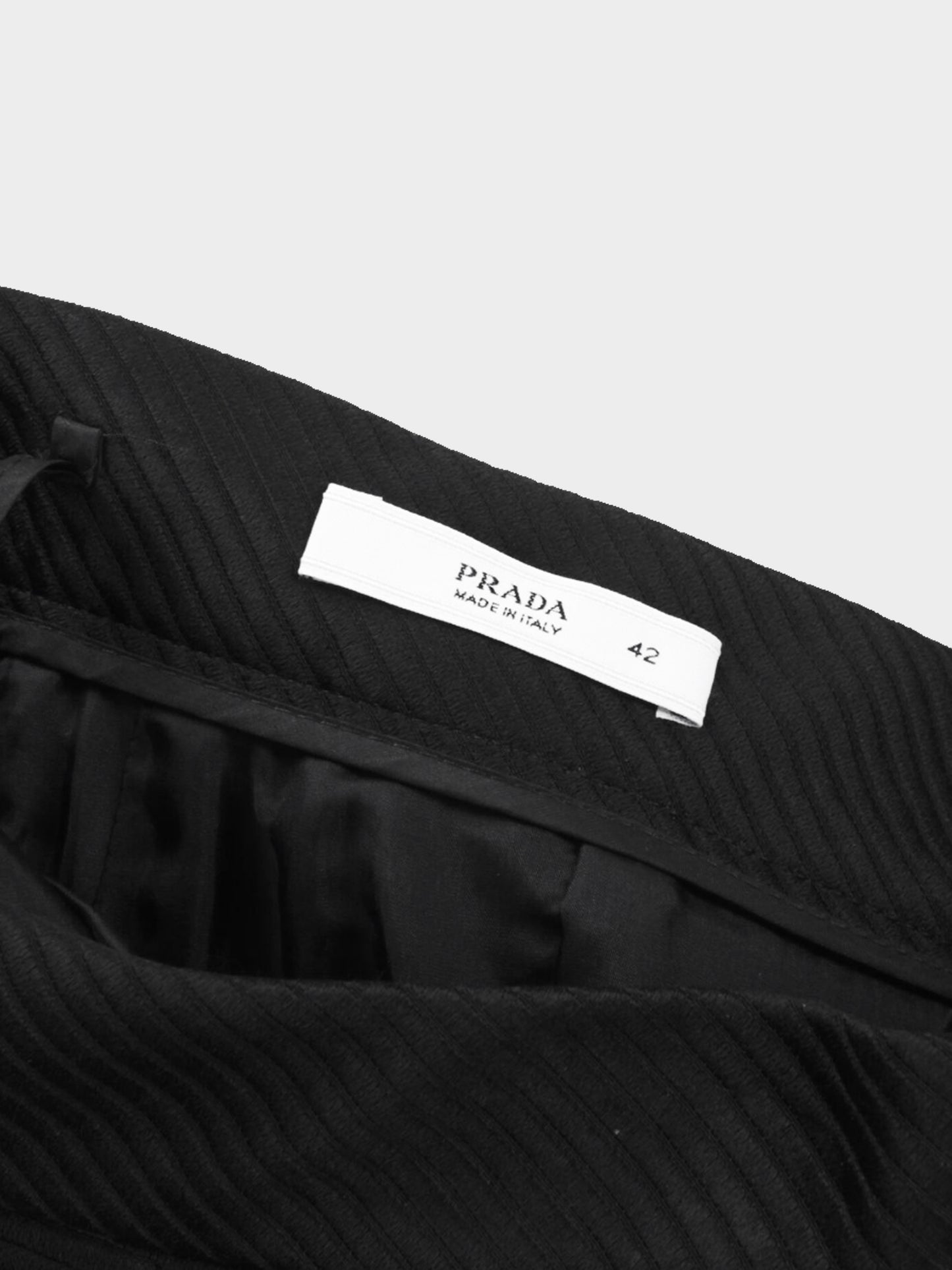 Prada 2010s Black Ottoman-style Jacket and Skirt Set