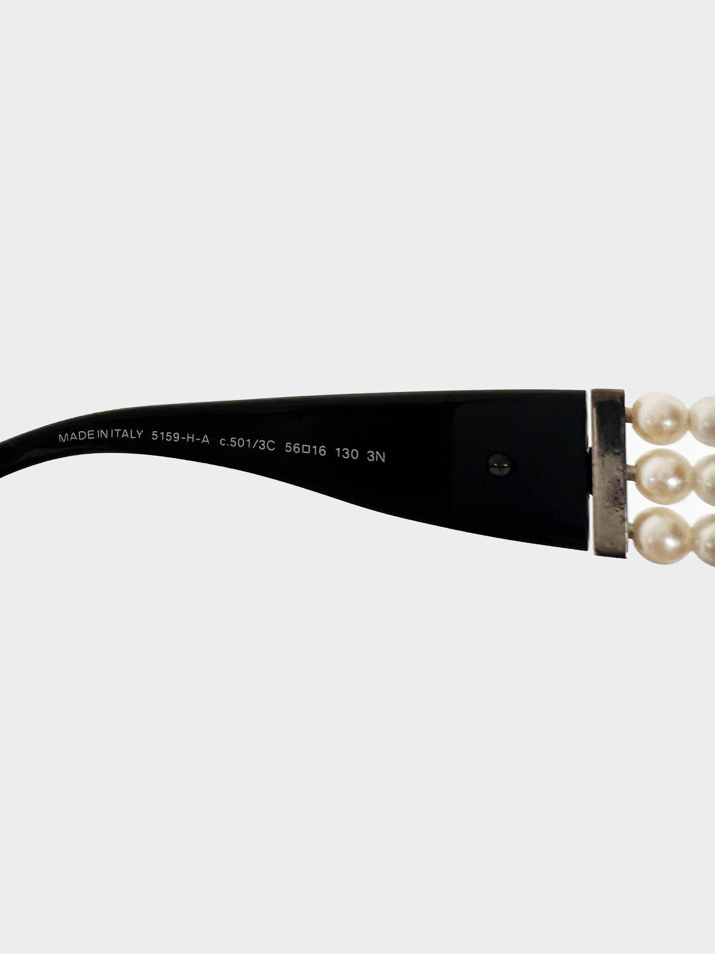 Chanel 2012 Black Round Sunglasses with Pearl Details