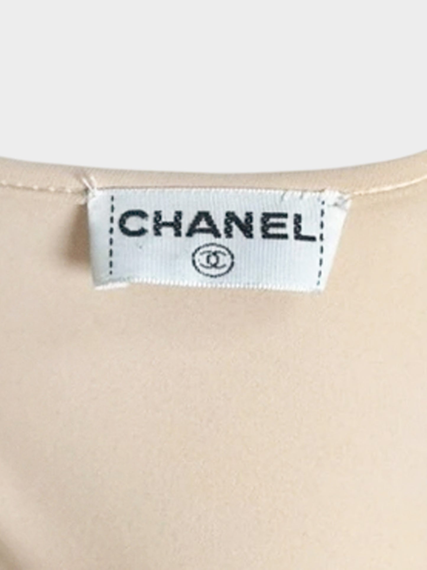 Chanel 1990s Two-tone Beige and Black One Piece Swimsuit