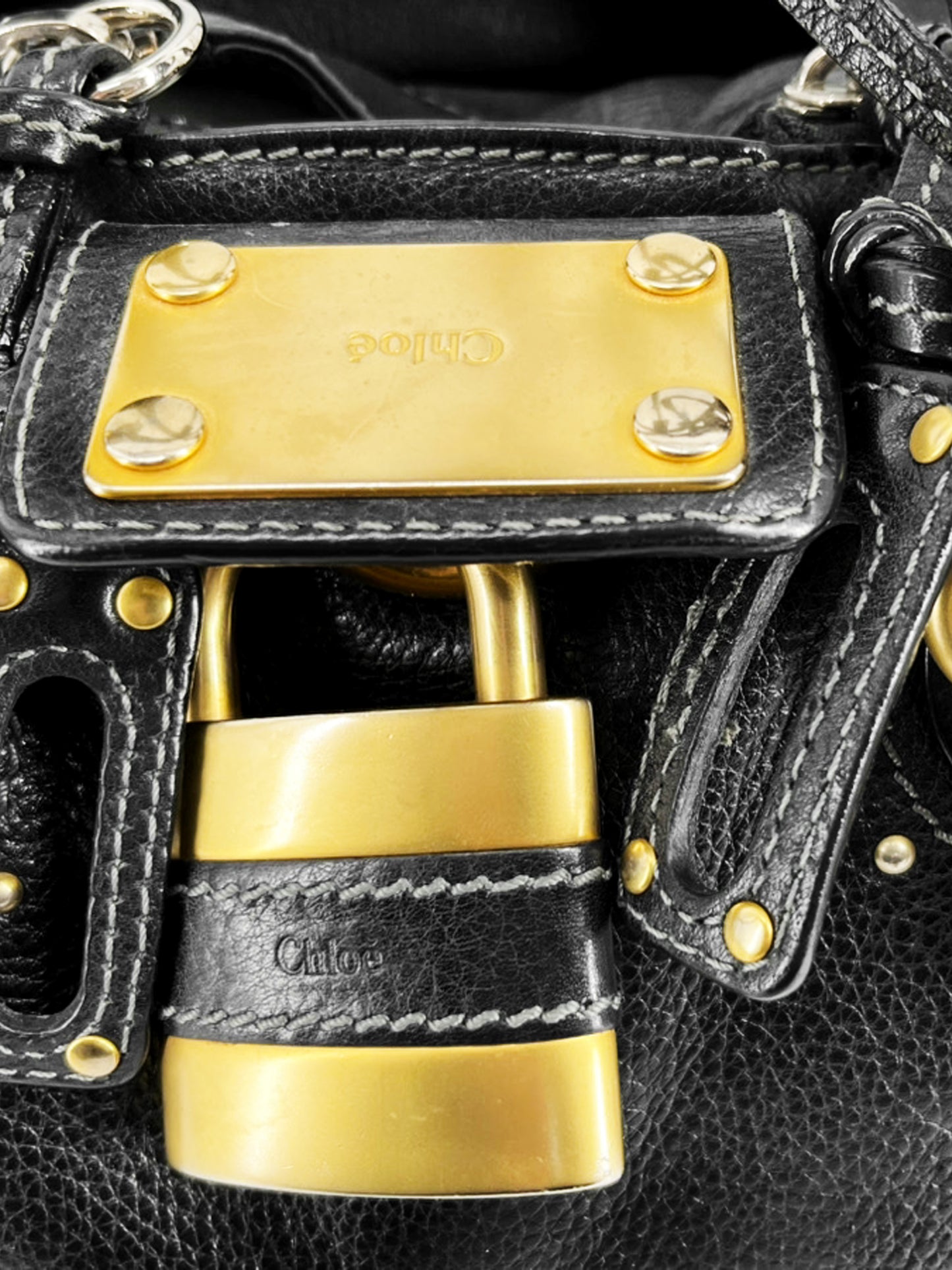 Chloe 2000s Black Leather Paddington Bag