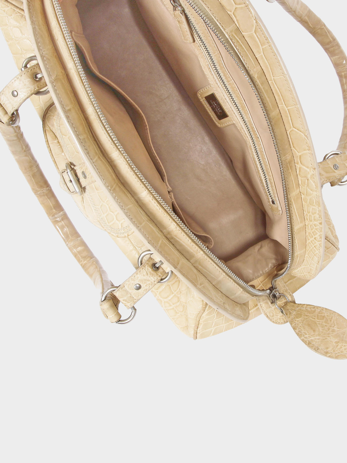 Christian Dior by John Galliano 2005 Beige Croc-embossed Leather 'My Dior' Bag