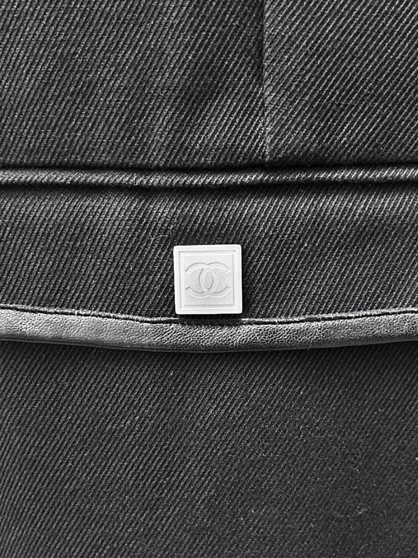 Chanel Sport 2006 Black Cotton Jacket with Leather Trim