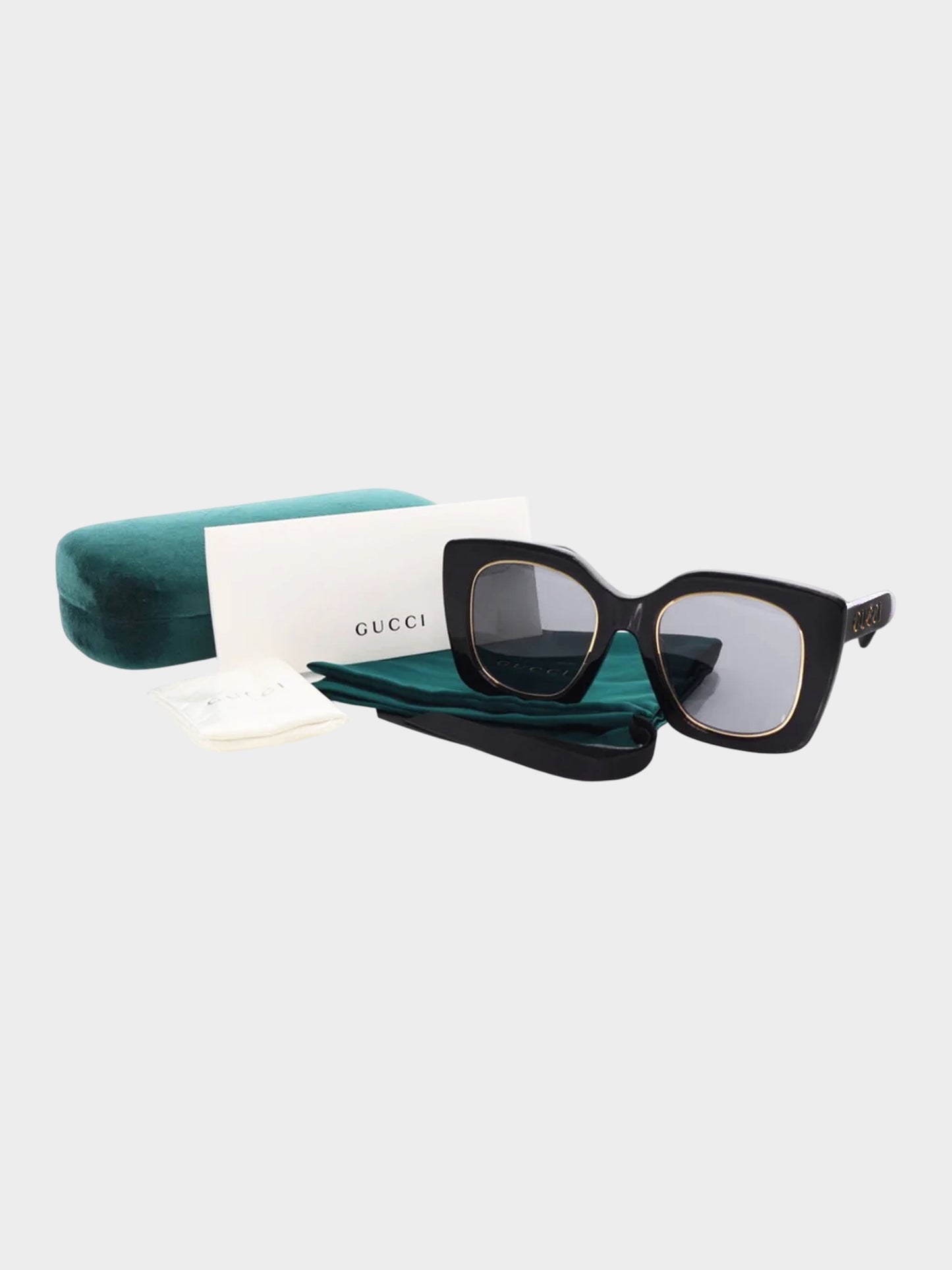 Gucci 2022 Black and Gold GG1151S Cat-eye Sunglasses