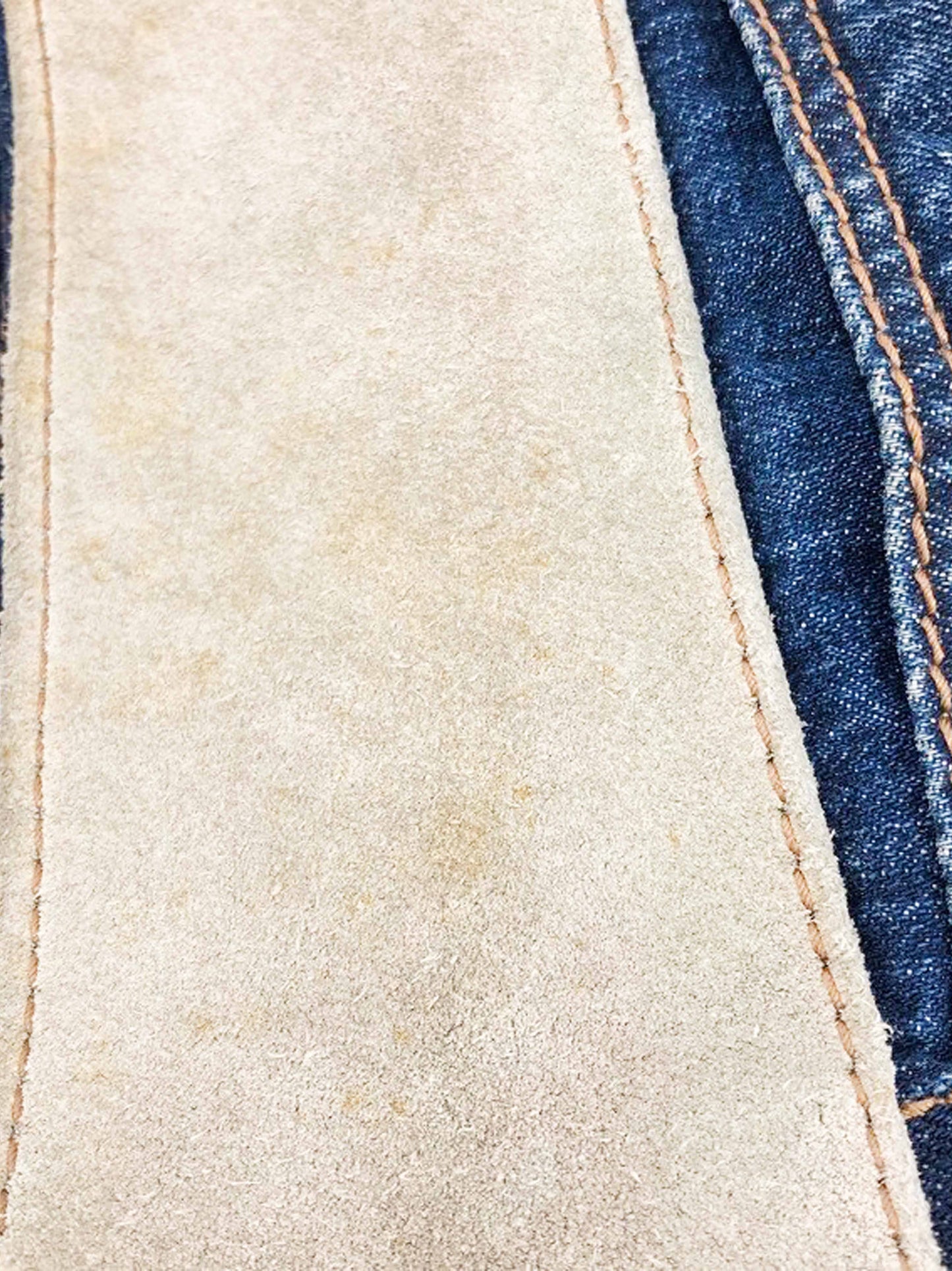 Yves Saint Laurent 1990s Denim and Beige Suede Shoulder Bag