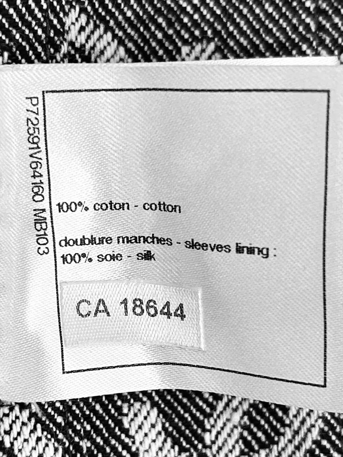 Chanel SS 2022 Denim CC Logo Print Jacket with Sequin Trim
