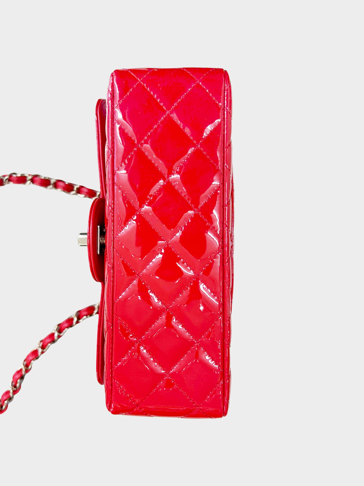 Chanel 2019 Red Patent Leather Classic Mini Flap Bag