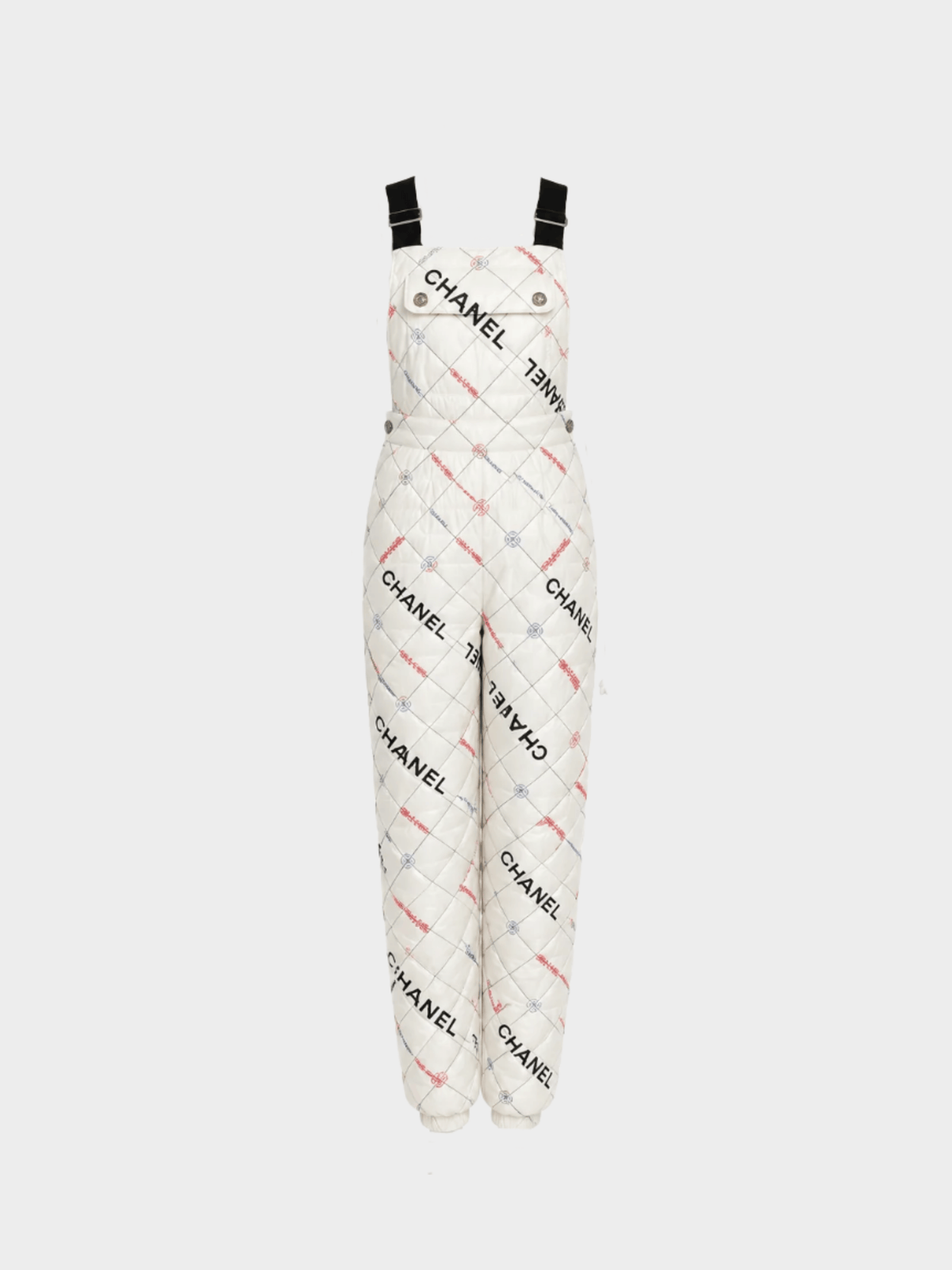 Chanel 2021 White Quilted Logo Ski Jumpsuit