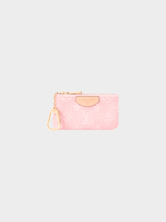 Louis Vuitton 2025 Washed Pink Monogram Denim Key Pouch