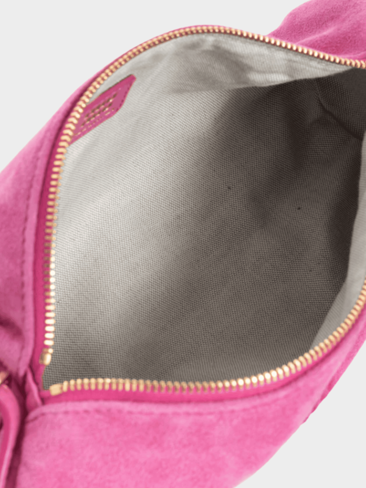 Miu Miu 2025 Pink Suede Logo-Embossed Pochette