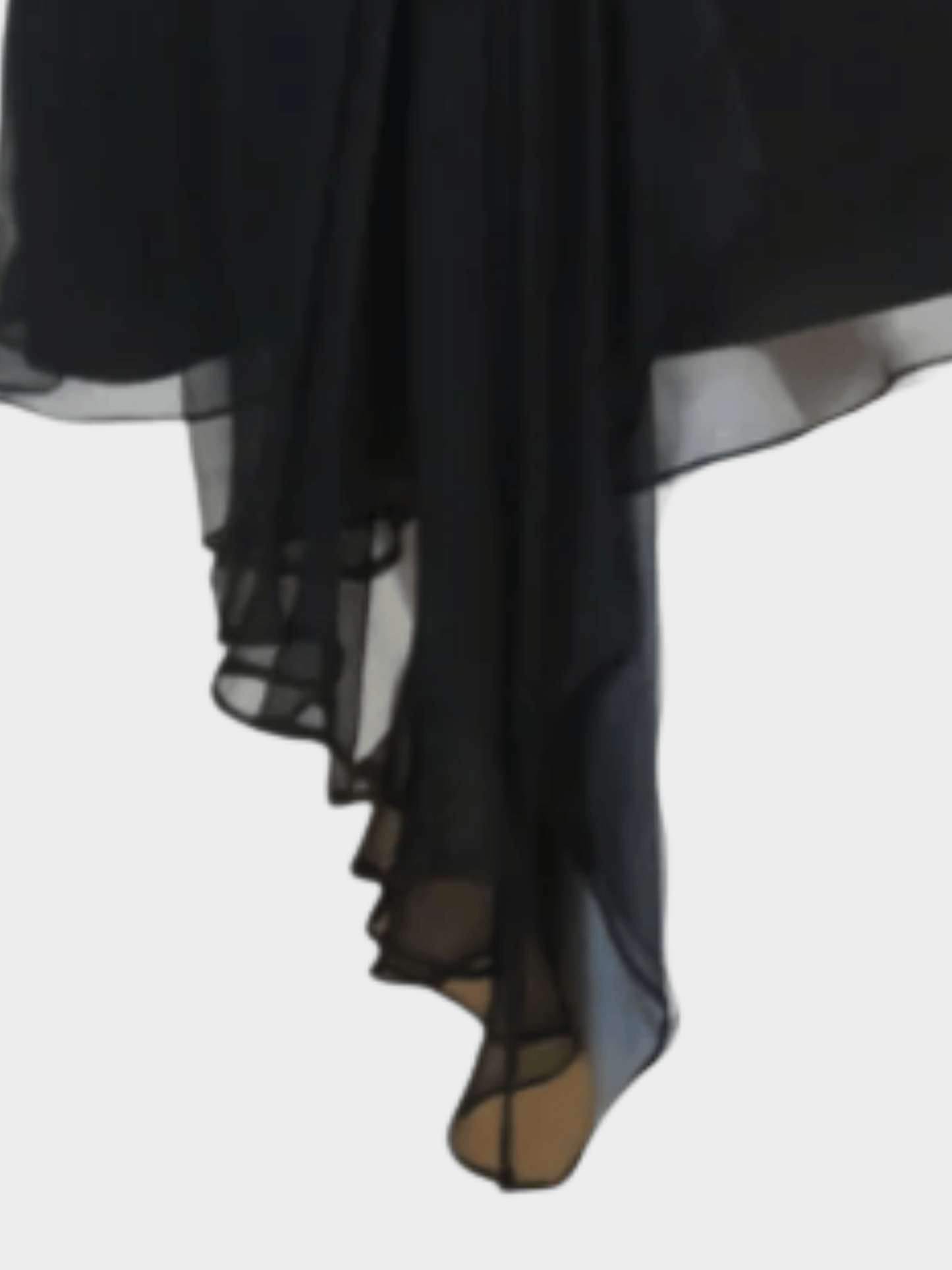 Christian Dior SS 2005 Black Silk Asymmetrical Midi Skirt