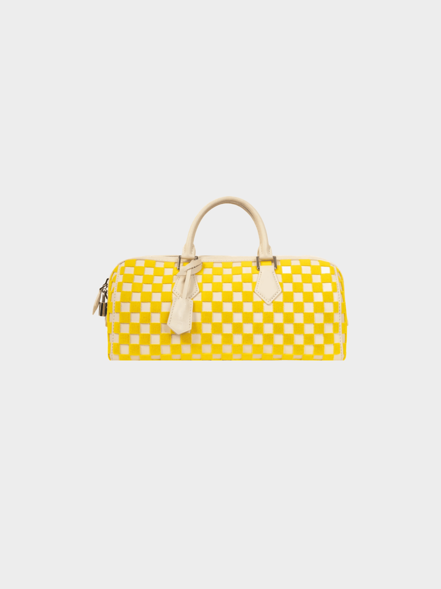 Louis Vuitton SS 2013 Runway Speedy East West Yellow Damier Cubic Handbag