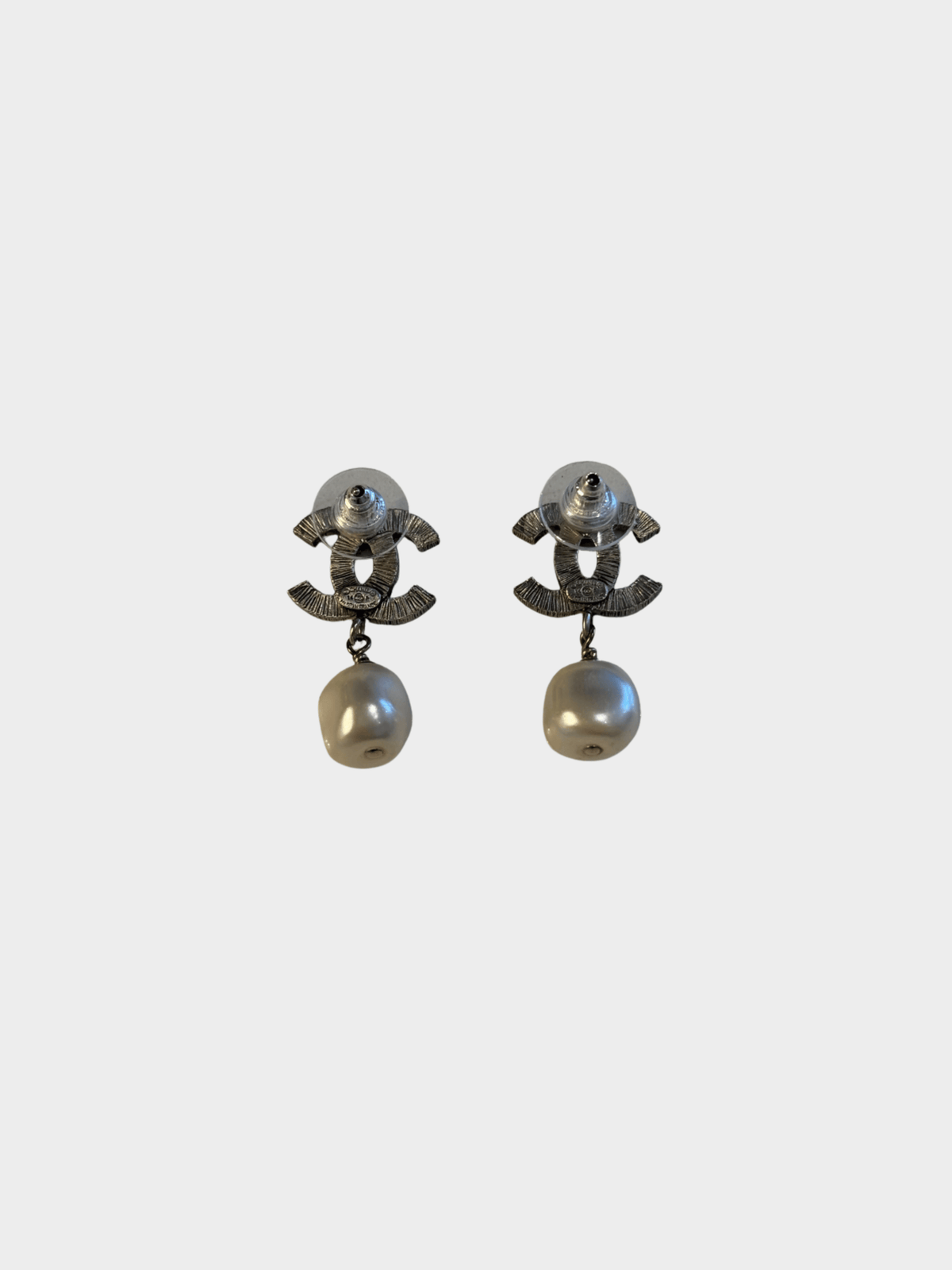 Chanel 2005 Black Gold Pearl COCO Earrings