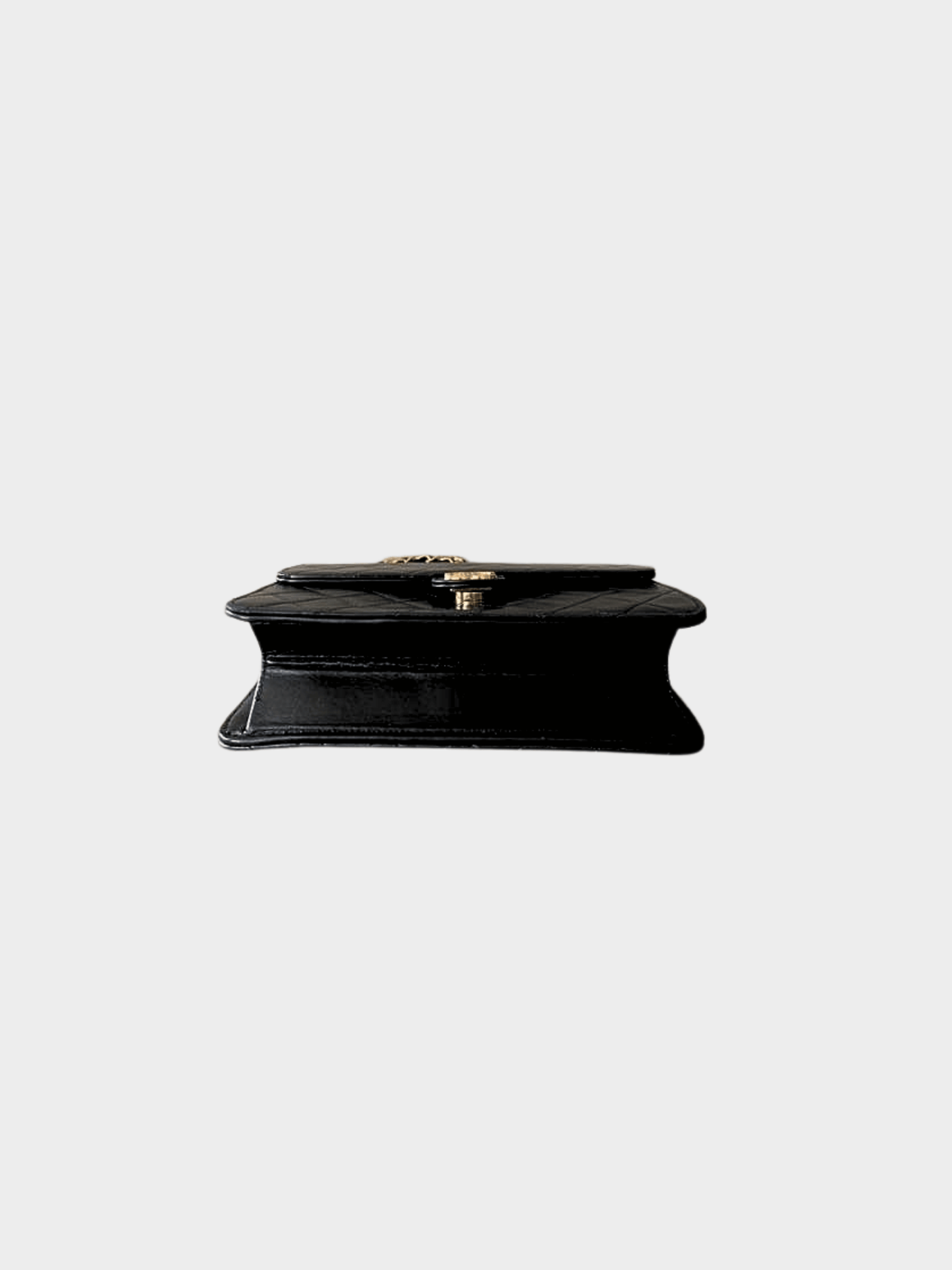Chanel 1990s Black Single Flap Small Lambskin Leather Chain Shoulder Bag