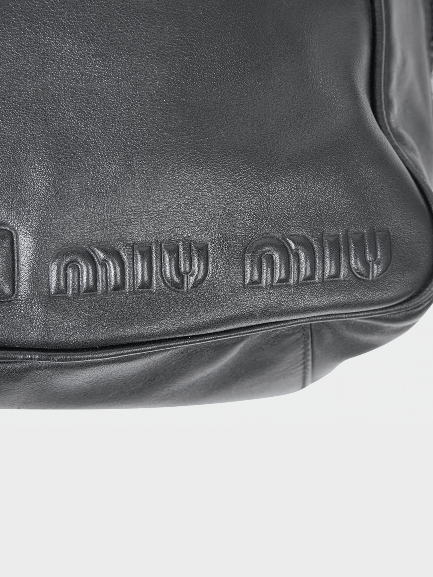 Miu Miu FW 1999 Black Leather Messenger Bag