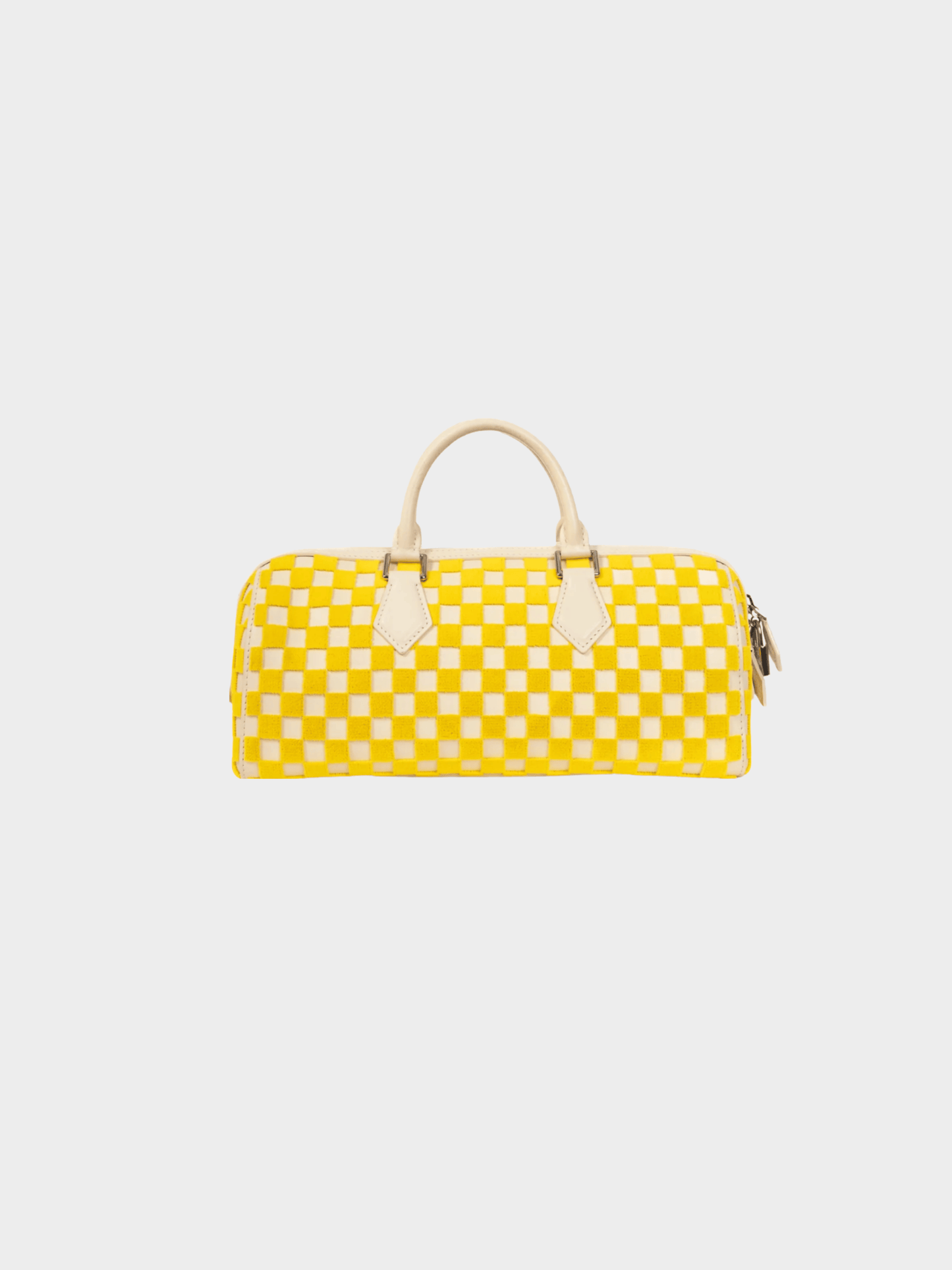 Louis Vuitton SS 2013 Runway Speedy East West Yellow Damier Cubic Handbag