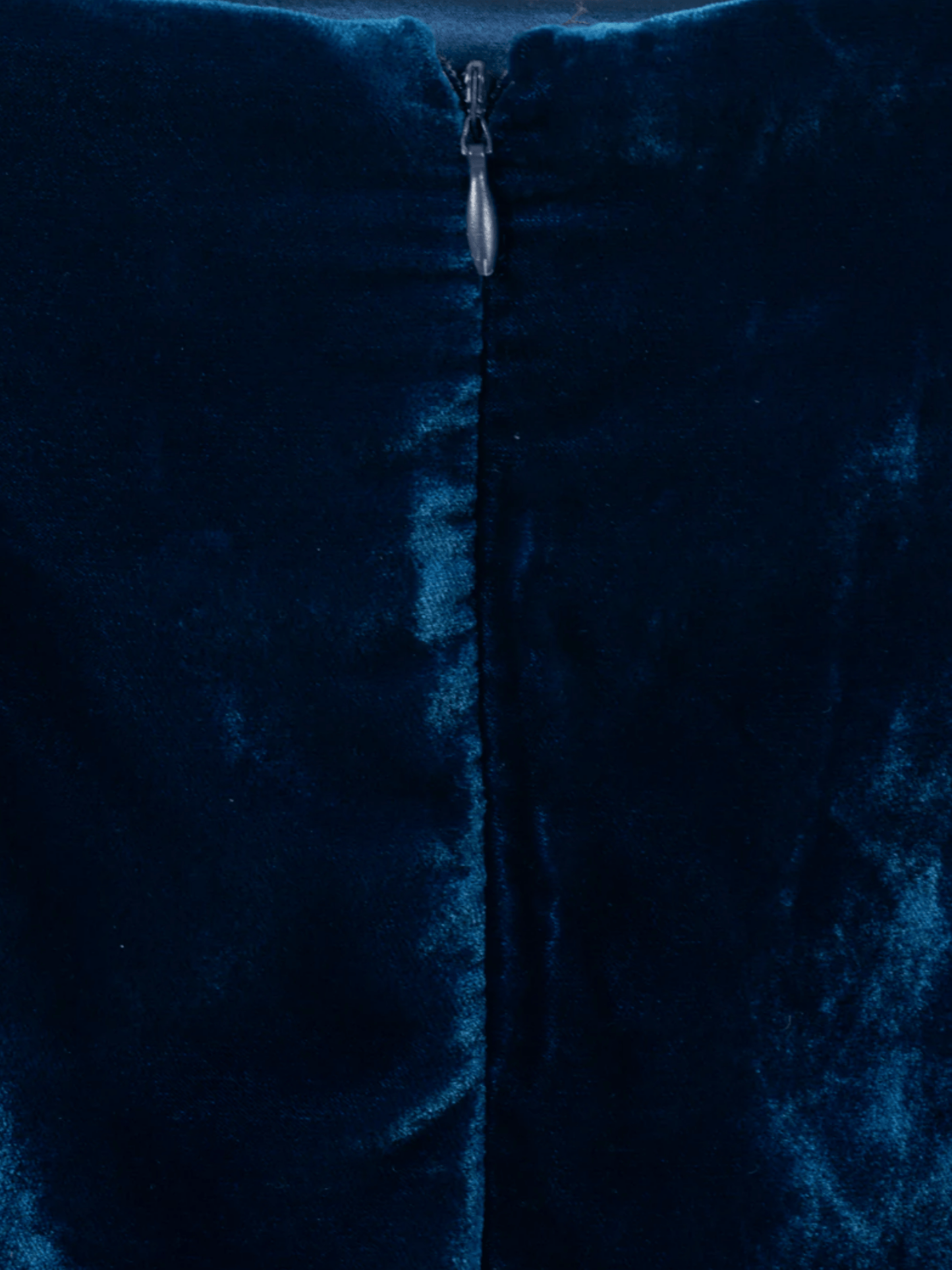 Tom Ford AW 2011 Blue Velvet Pleated Flared-Hem Skirt