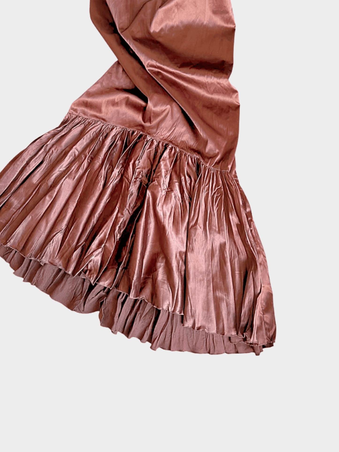 Roberto Cavalli Just Cavalli FW 2004  Burgundy Silk Maxi Ruffle Skirt