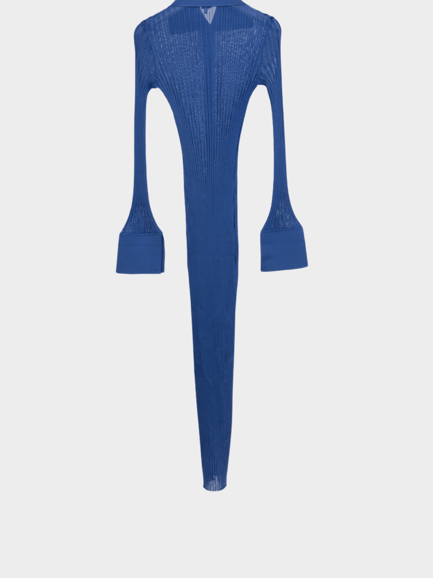 Loewe 2023 Night Blue Ribbed-Knit Buttoned Midi Dress