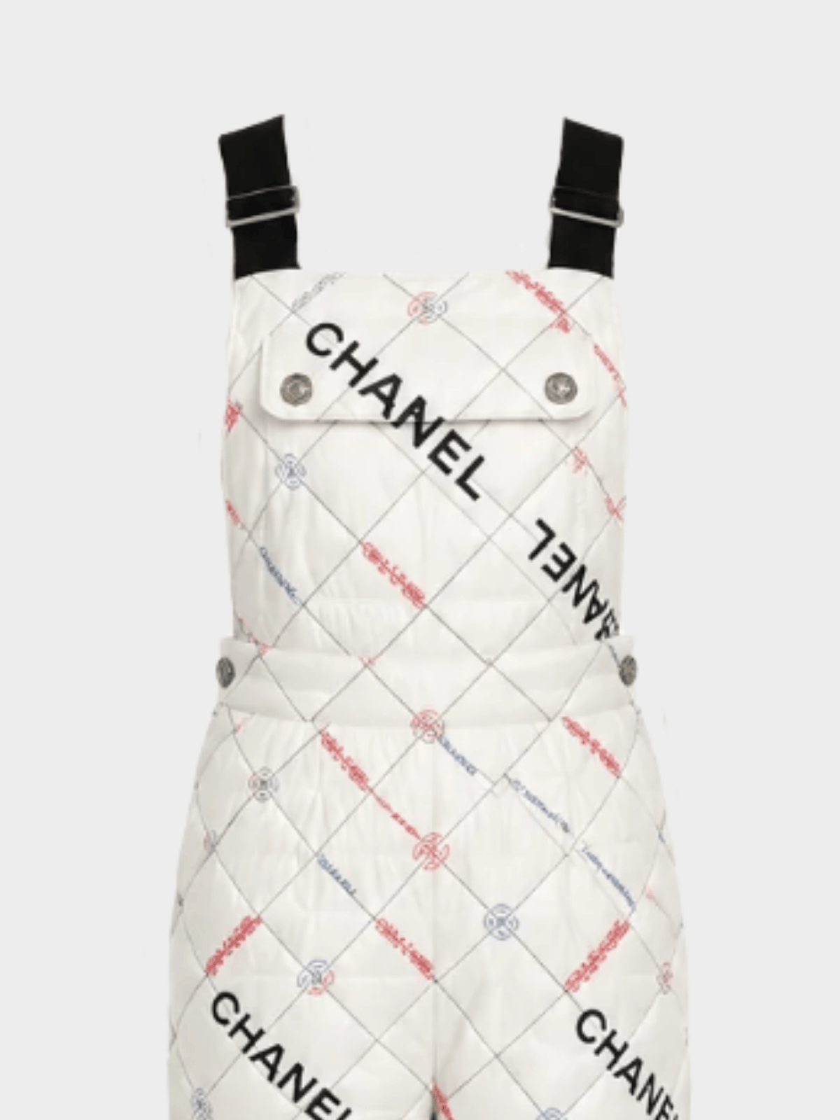 Chanel 2021 White Quilted Logo Ski Jumpsuit