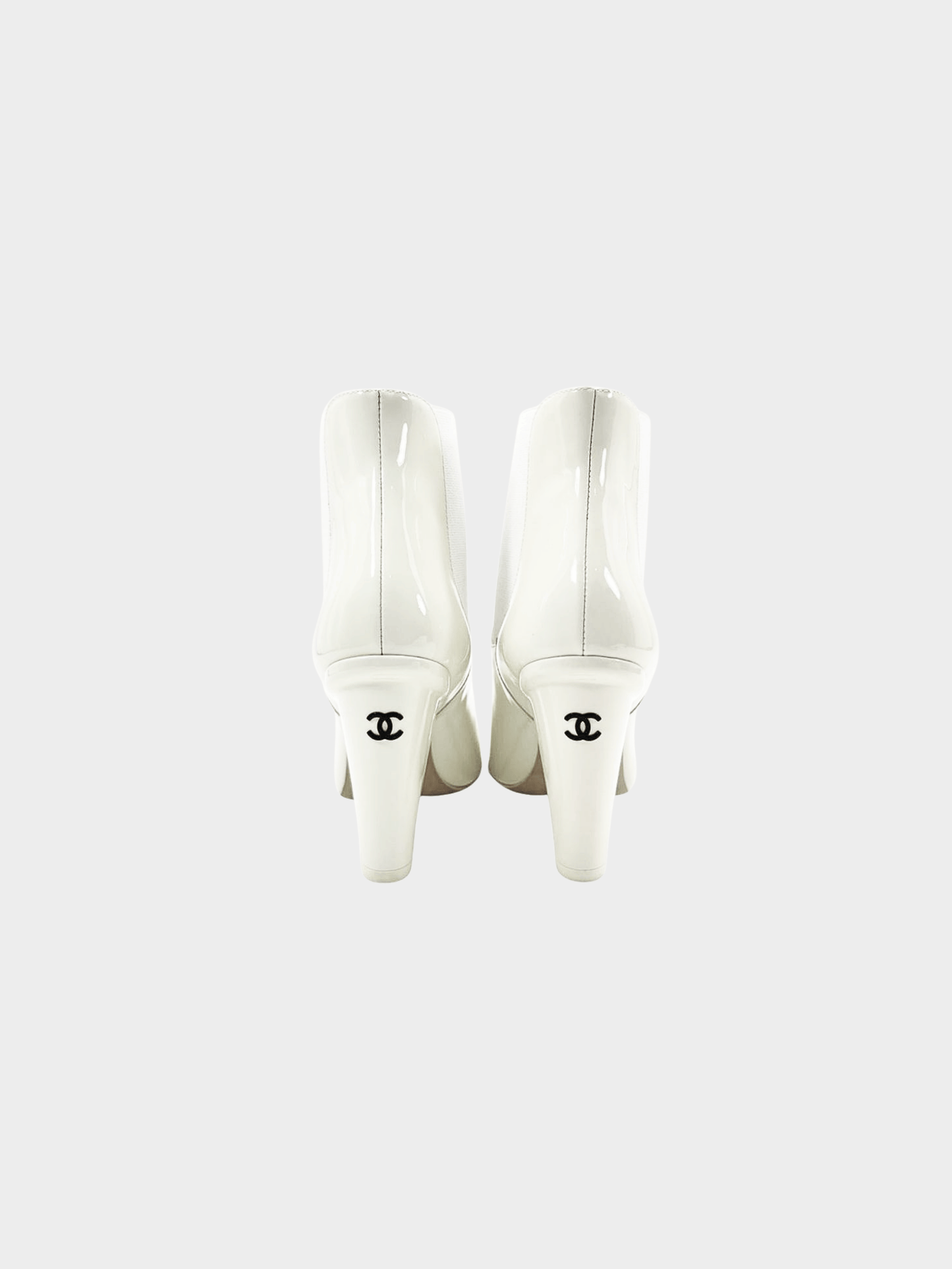 Chanel 2000s White Patent Leather Boots