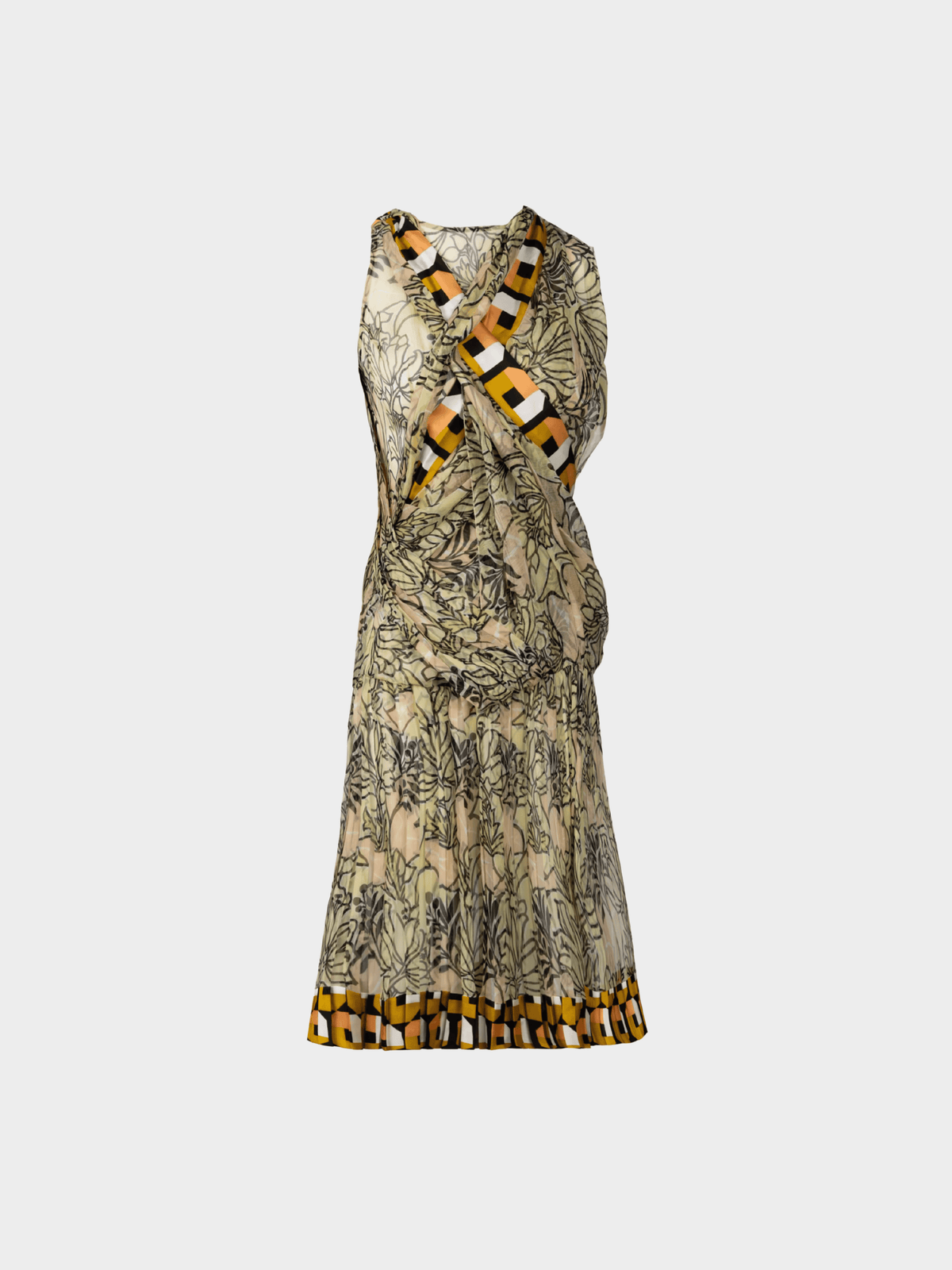 Prada Resort 2010 Silk Multi-Style Open Back Mini Dress