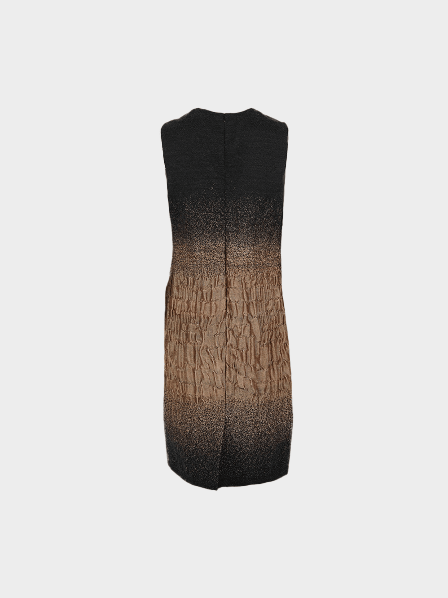 Prada FW 2007 Runway Black and Brown Ombré Ruched Dress