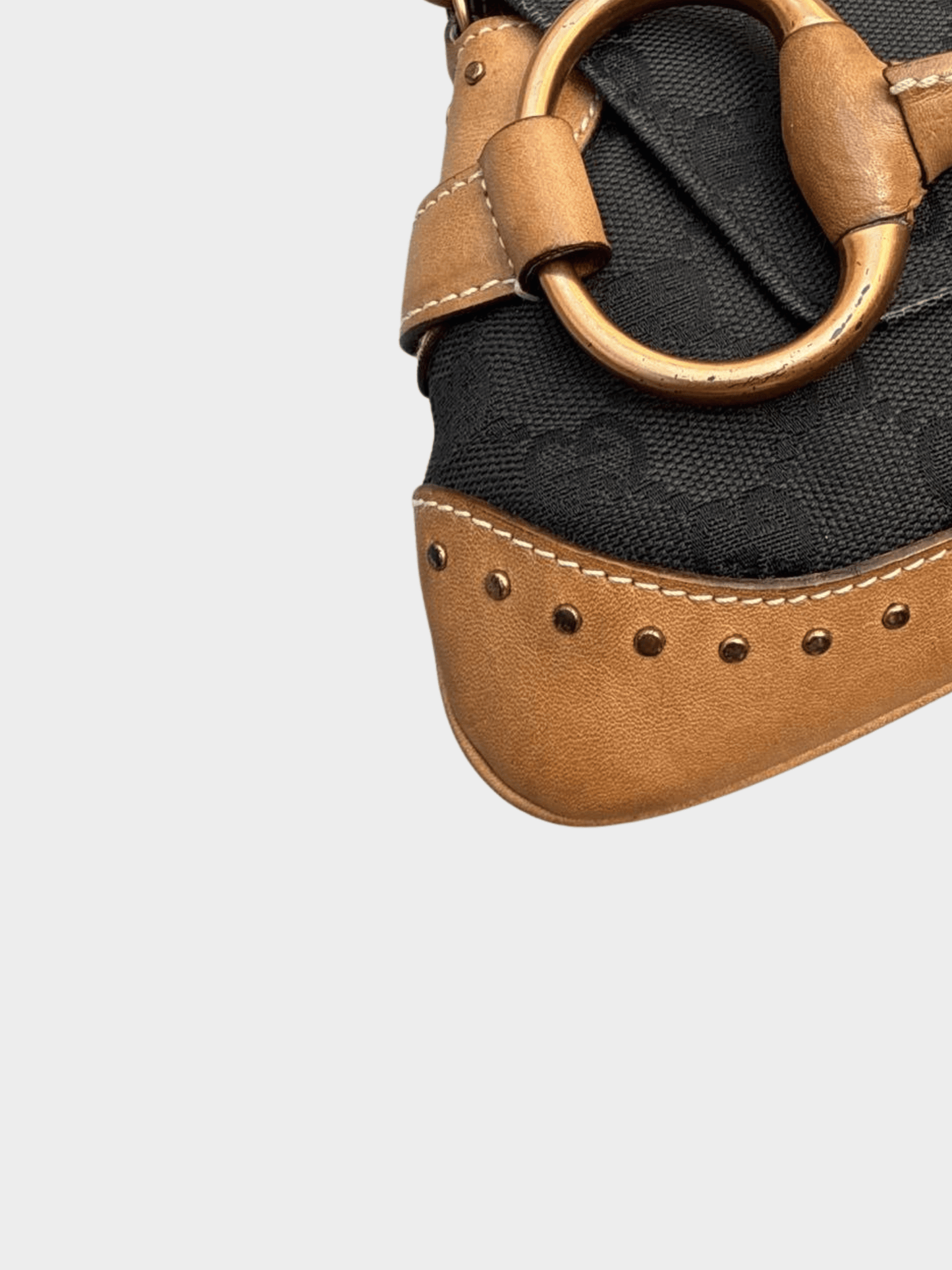 Gucci 2000s Black Horsebit Clutch Shoulder Bag