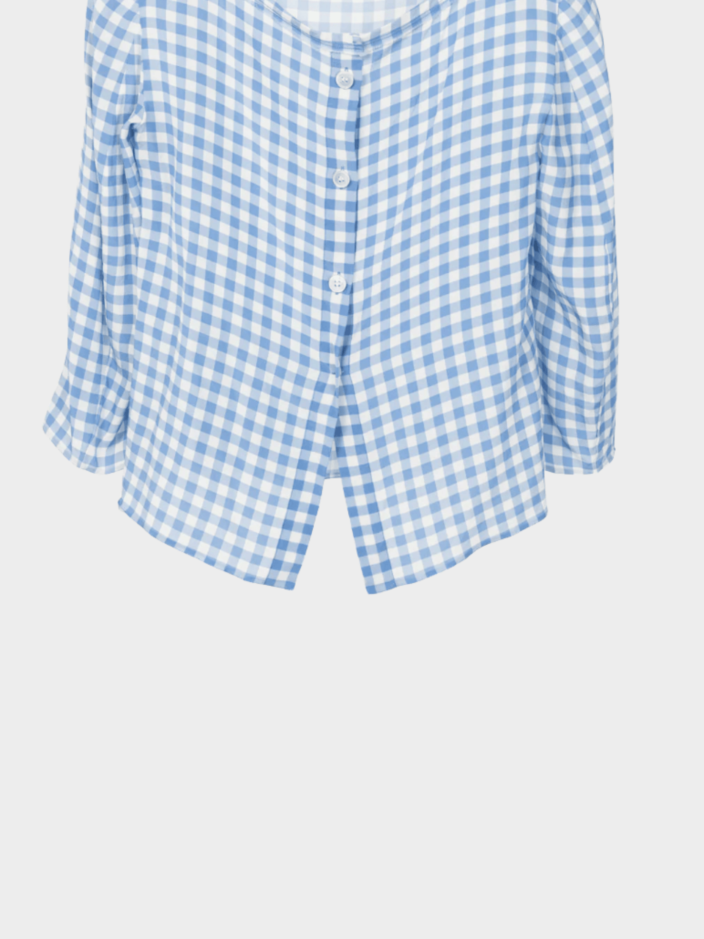 Prada AW 2013 Blue Gingham Silk Crepe Blouse