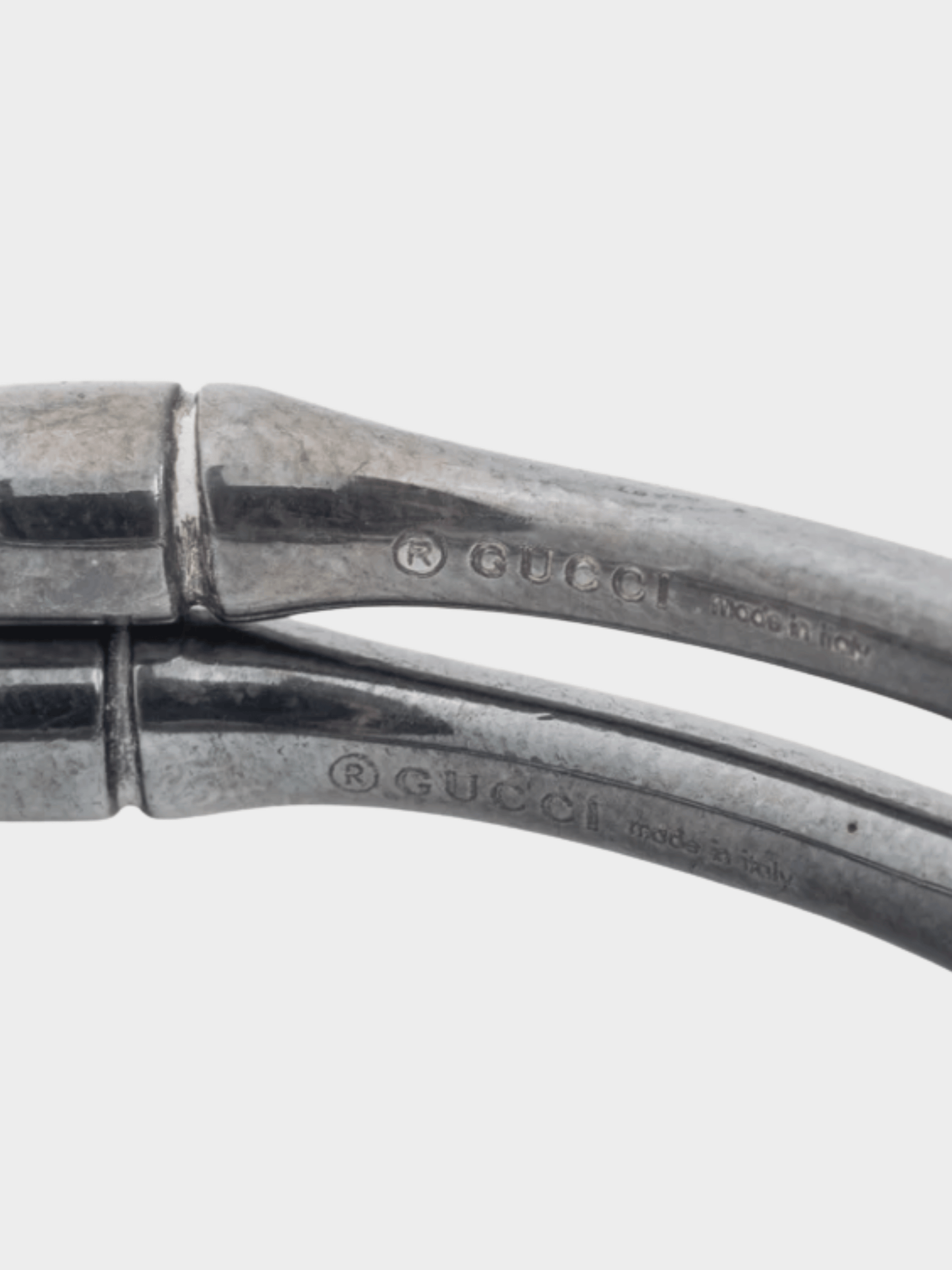 Gucci 2000s Sterling Silver Bamboo Hoop Earrings