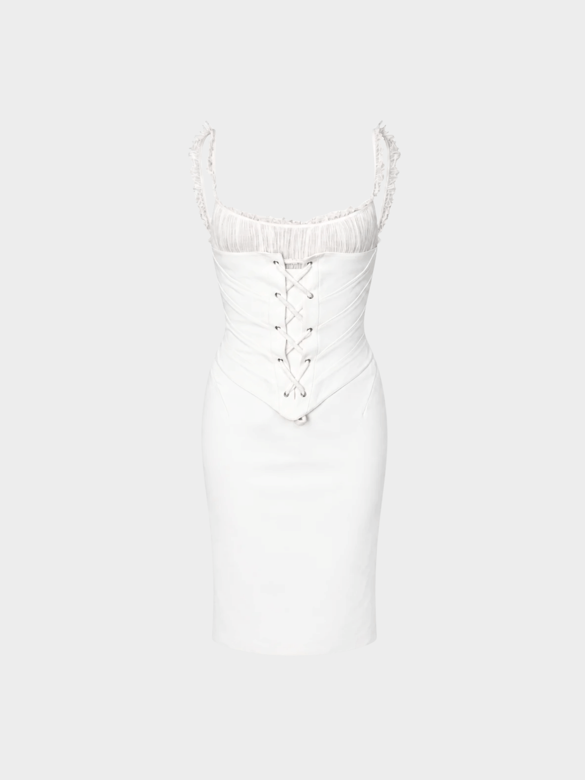Thierry Mugler SS 1991 White Corsetted Dress
